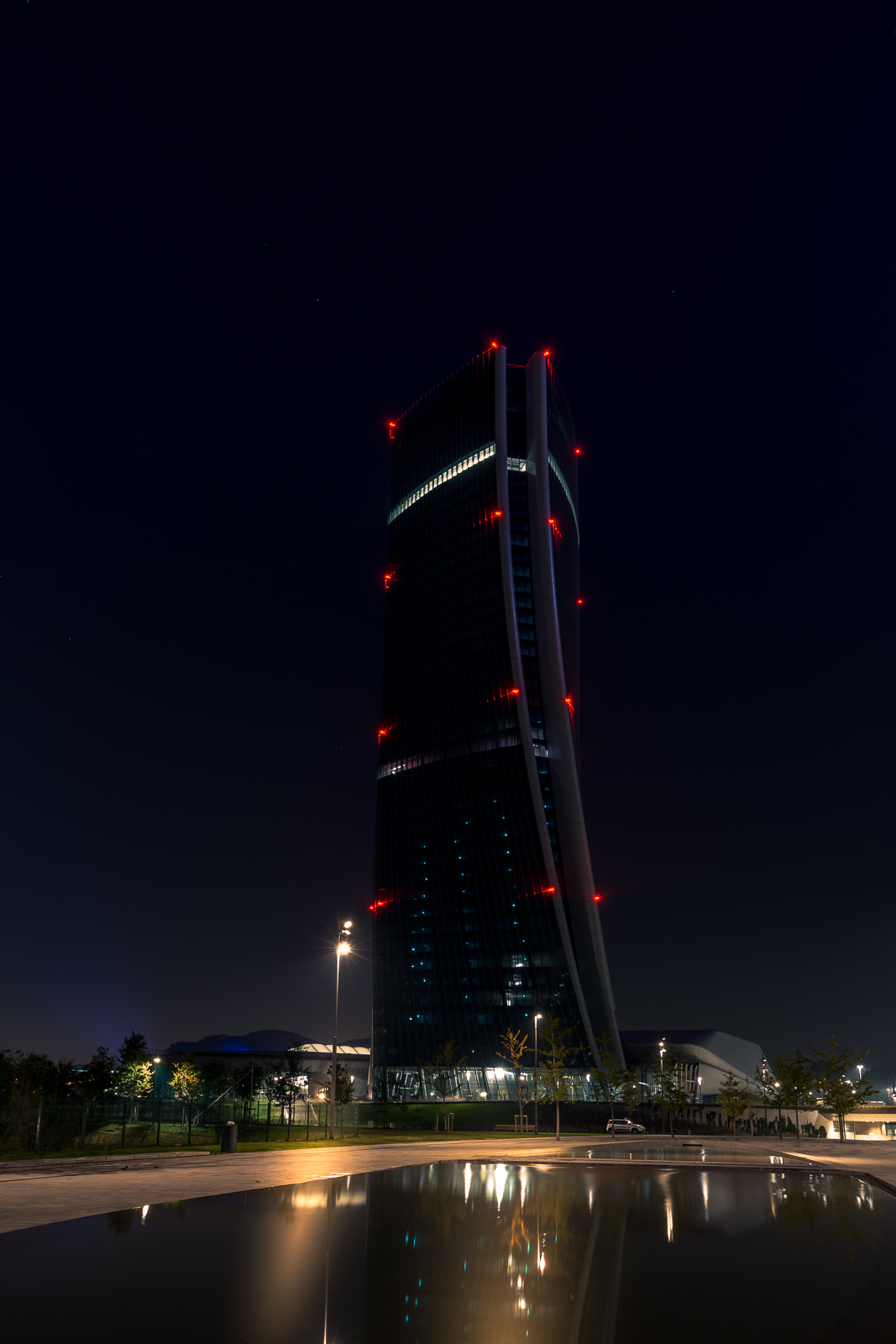 Hadid Tower at night