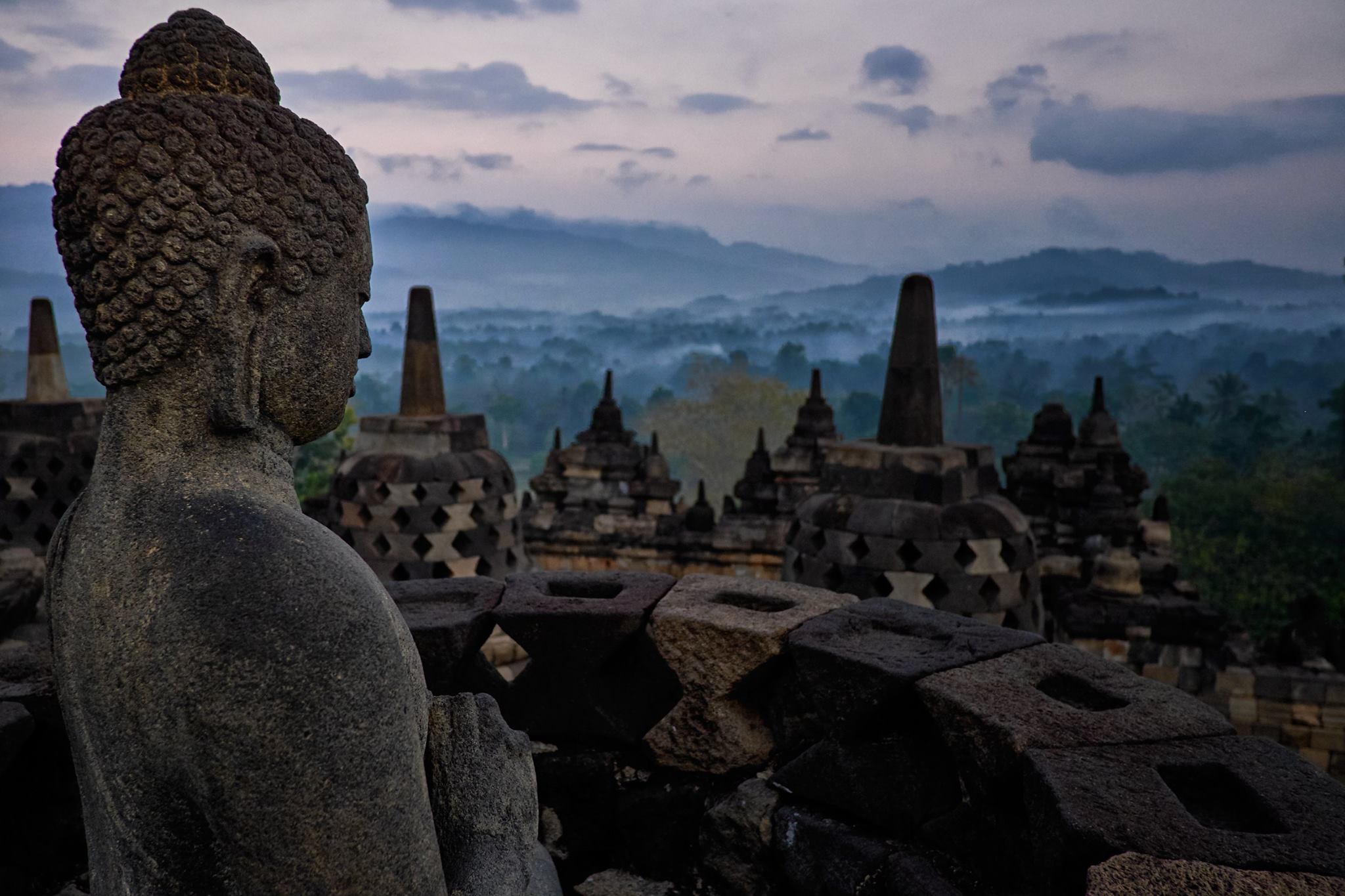 Borobudur - just before the sun rise