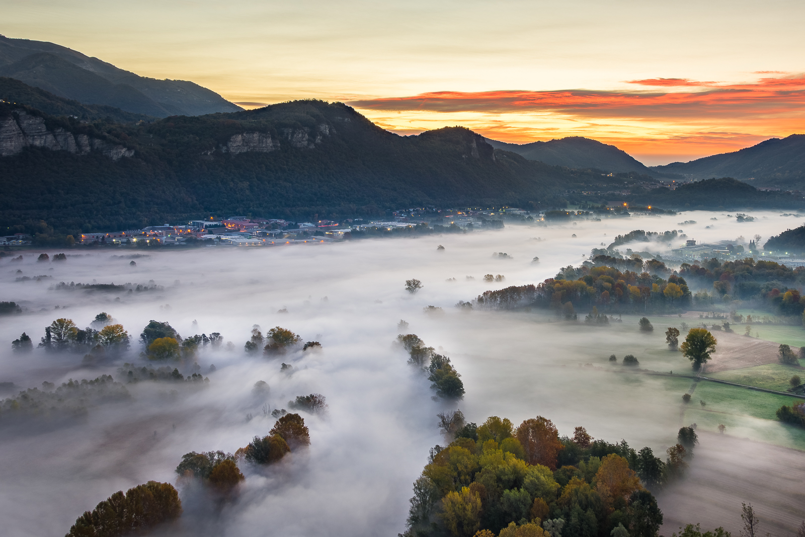 Fog at Adda River Valley in the morning