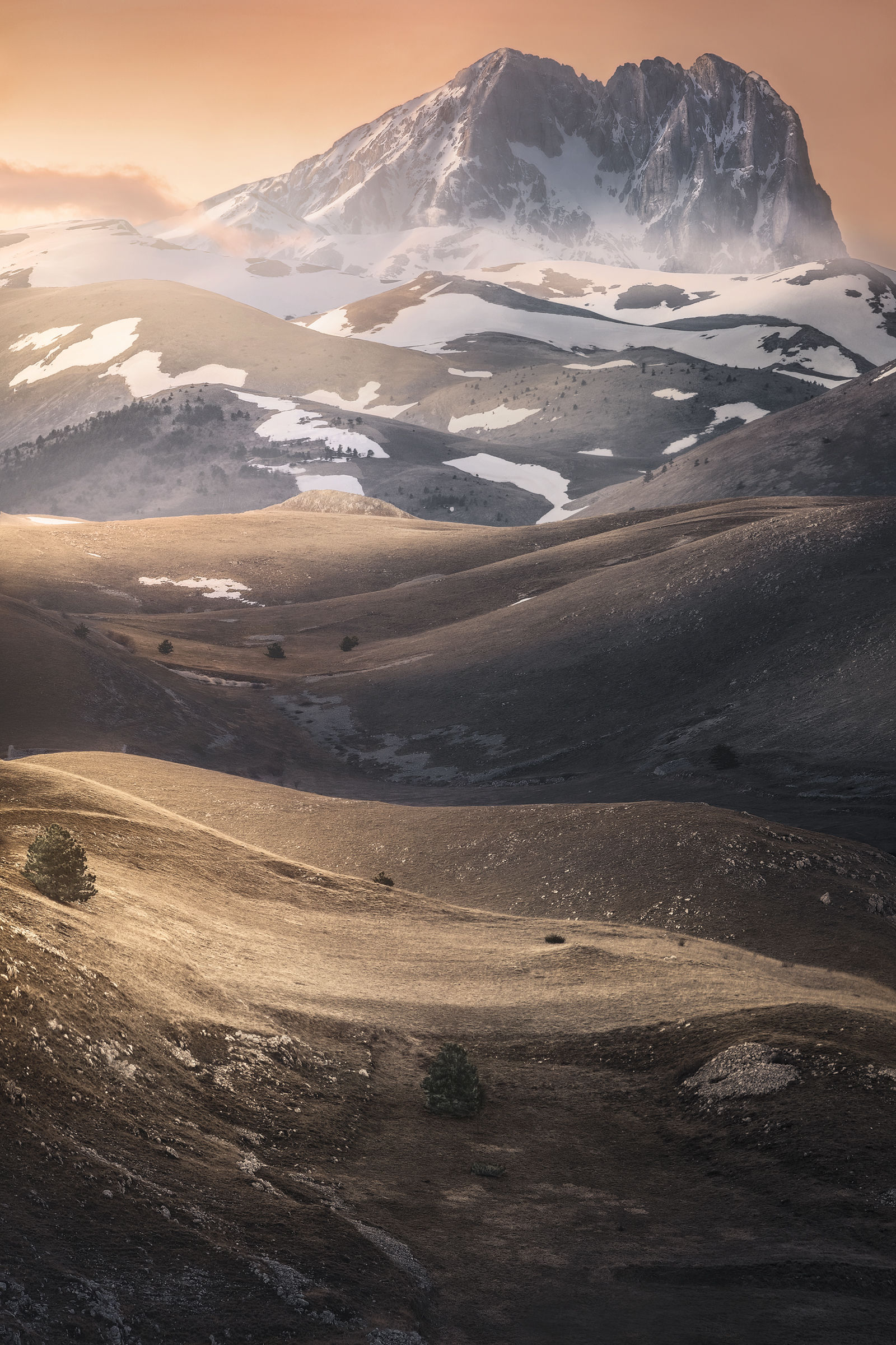 Il Gran Sasso al tramonto