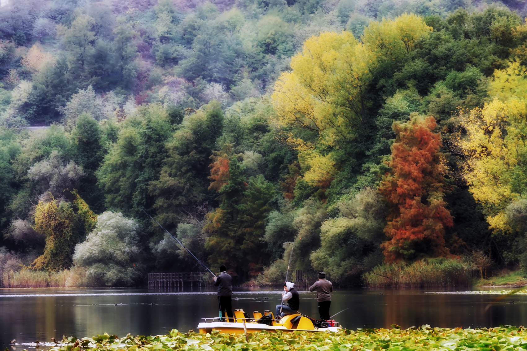 Fishermen at the lake