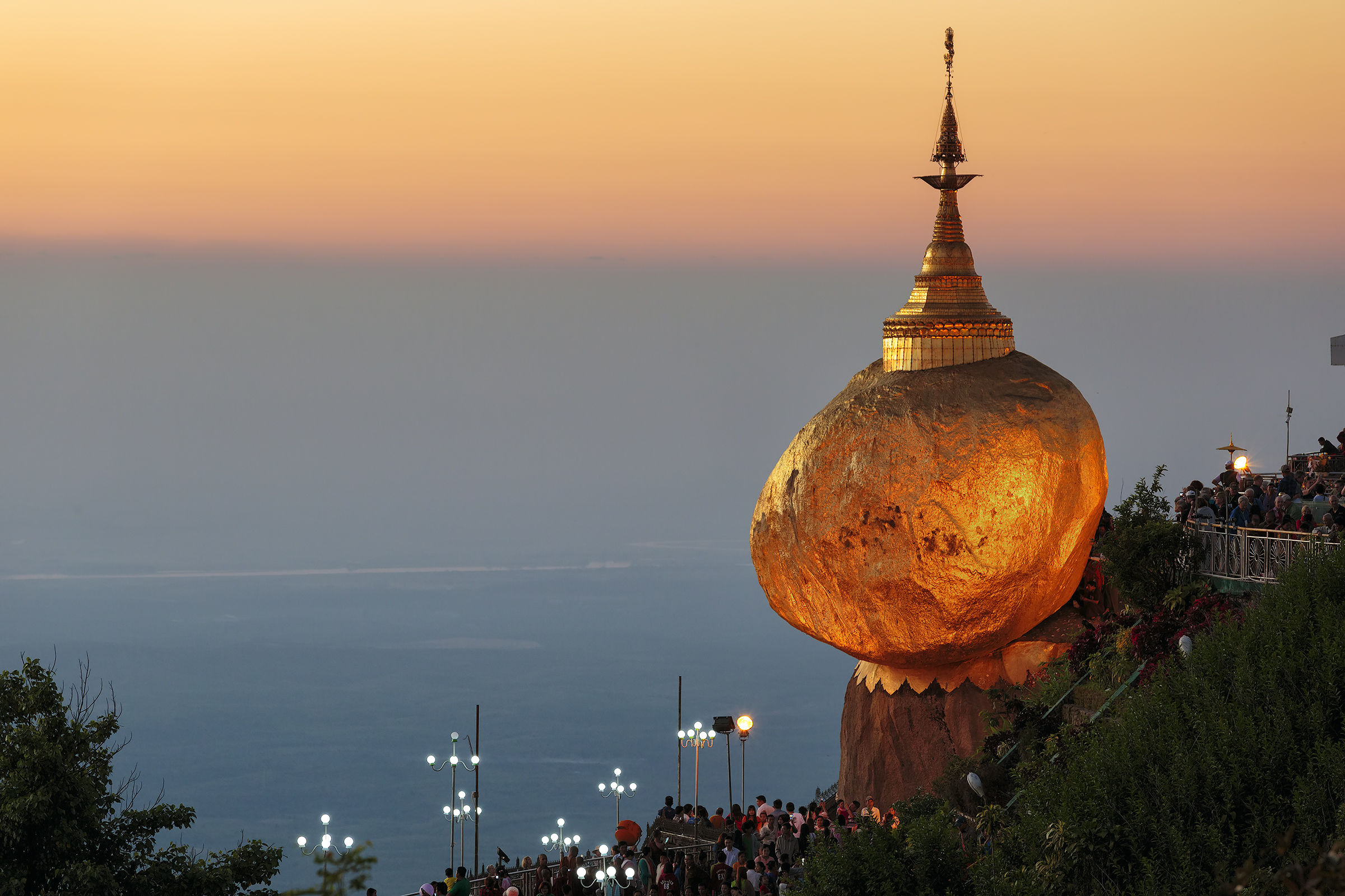 Sunset at the golden rock