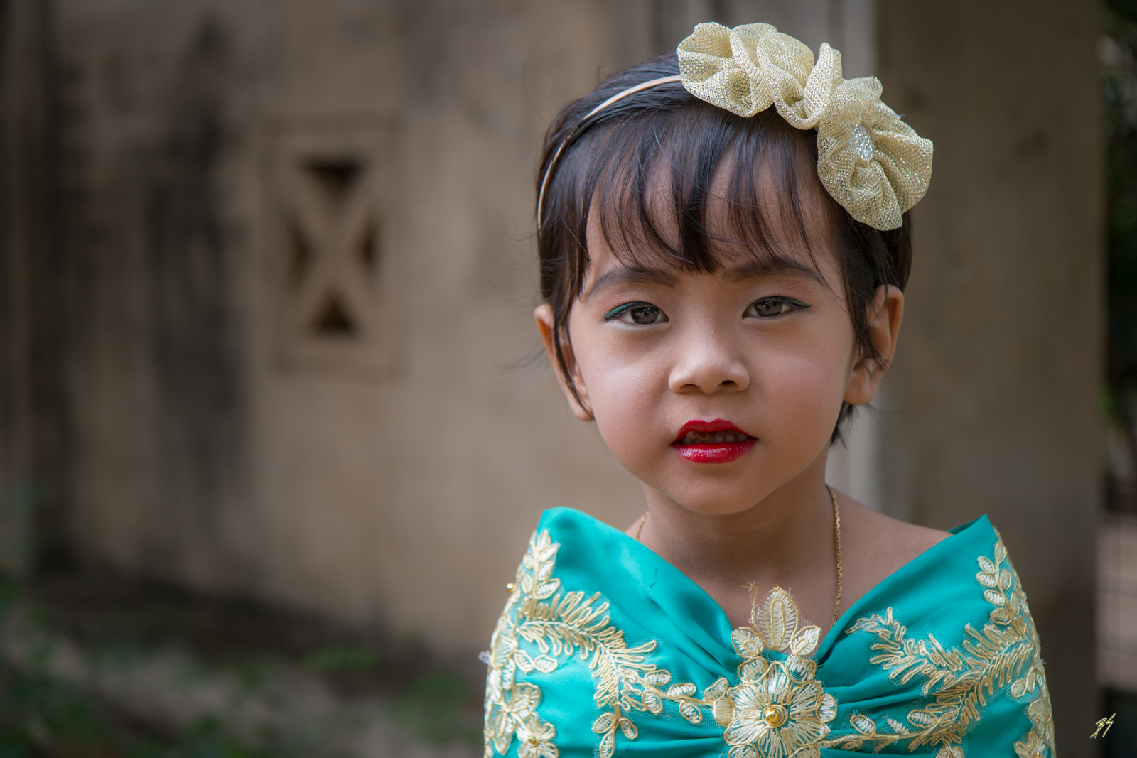 Little girl dressed in party
