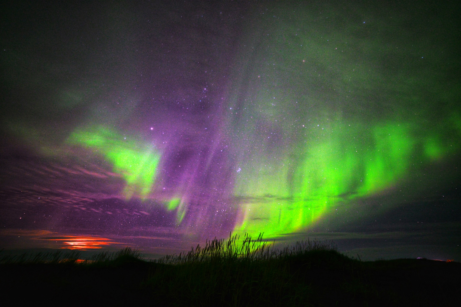 Aurora boreale ( Vestrahorn ) Islanda