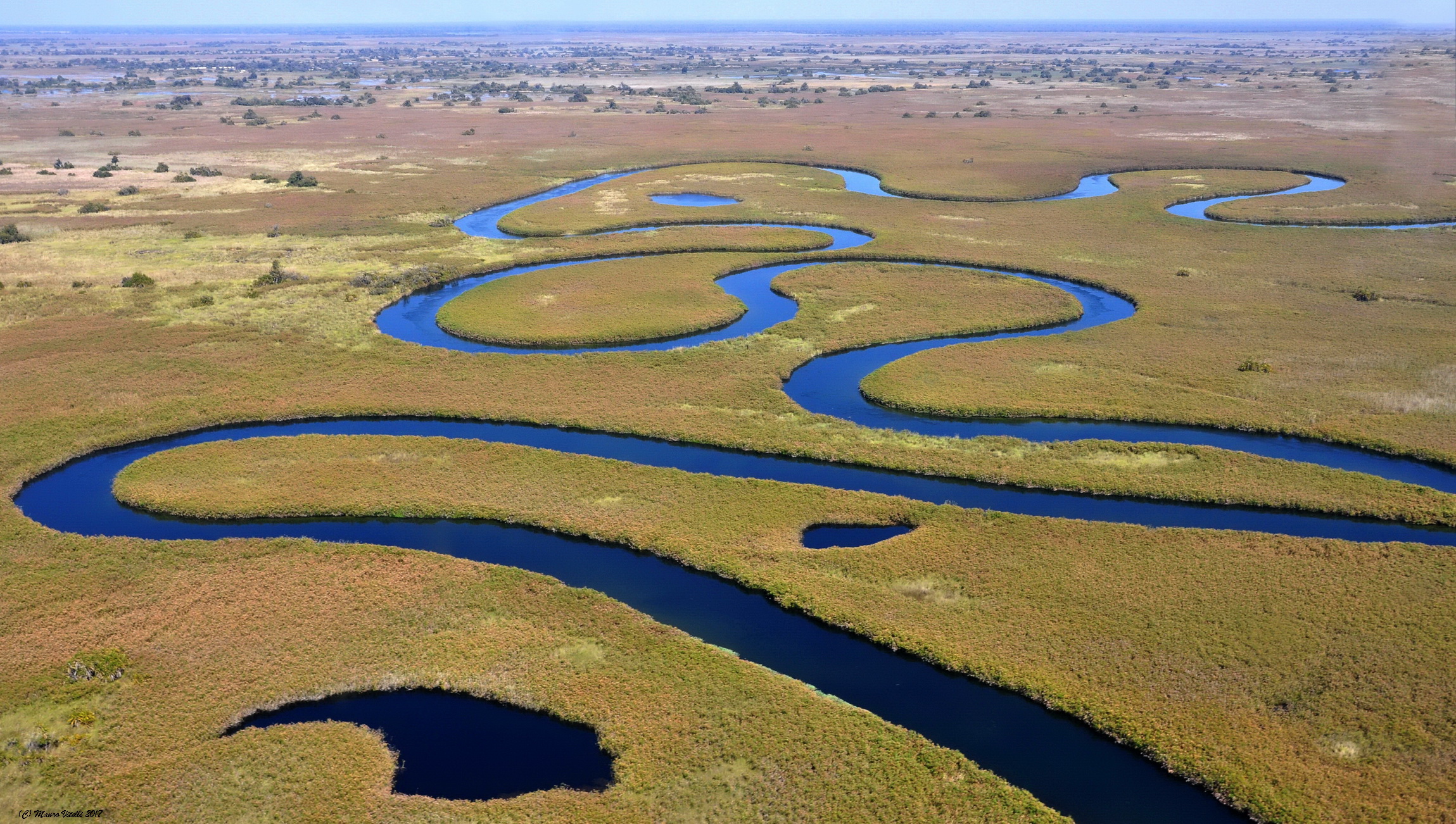 Flying over the Okavango delta