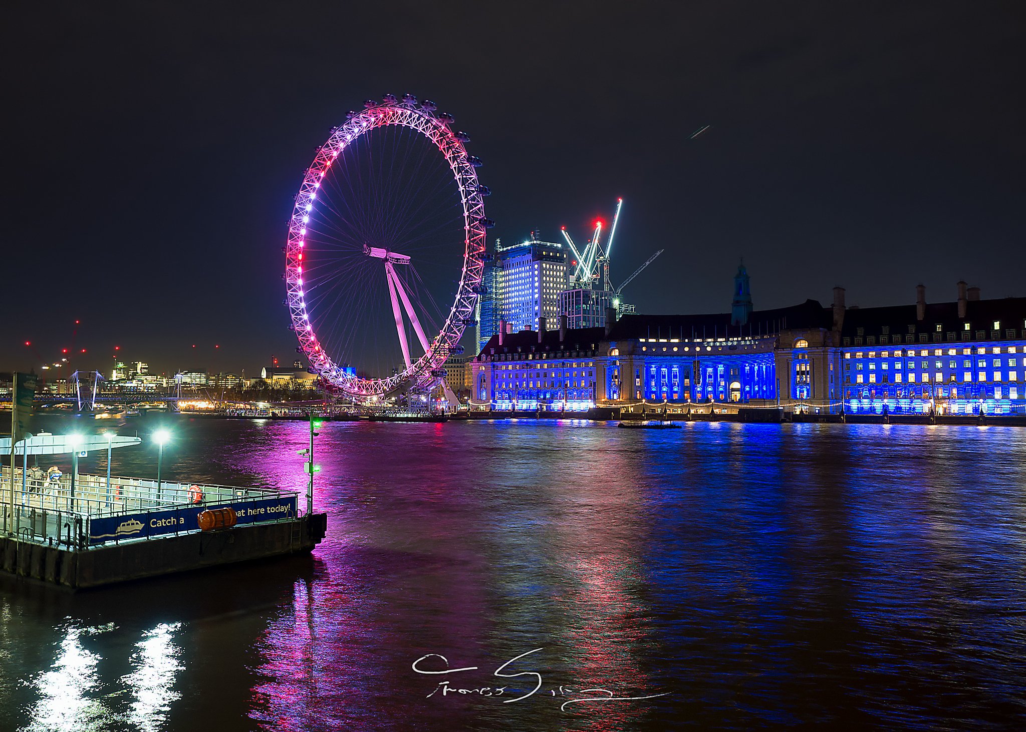 London Eye and its lights