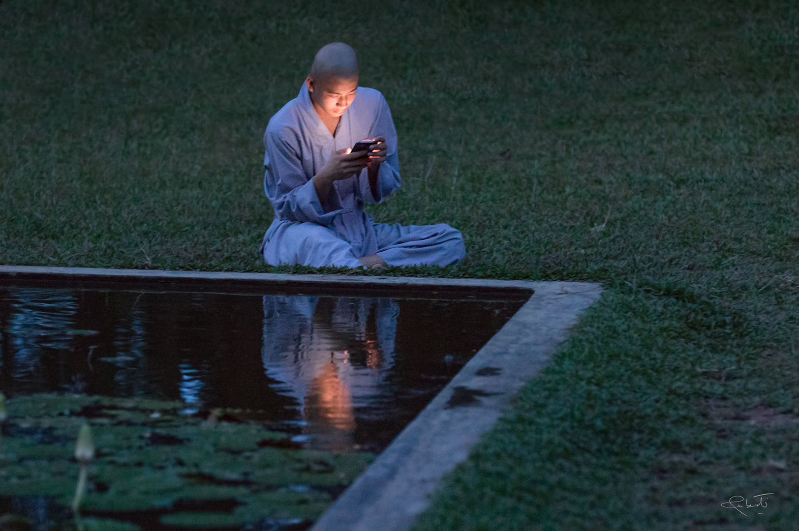 Buddhist monk vs. modernity