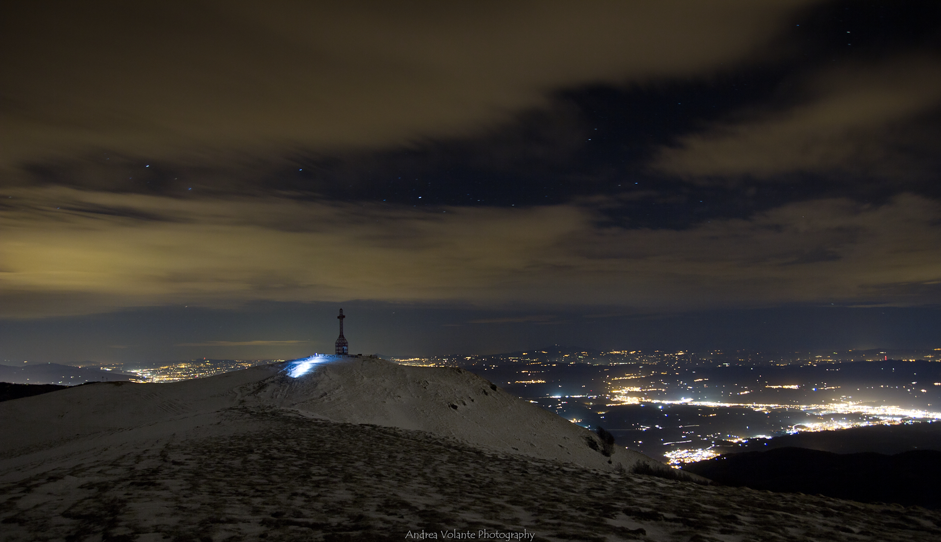 ..il fascino della notturna sul crinale del Pratomagno.
