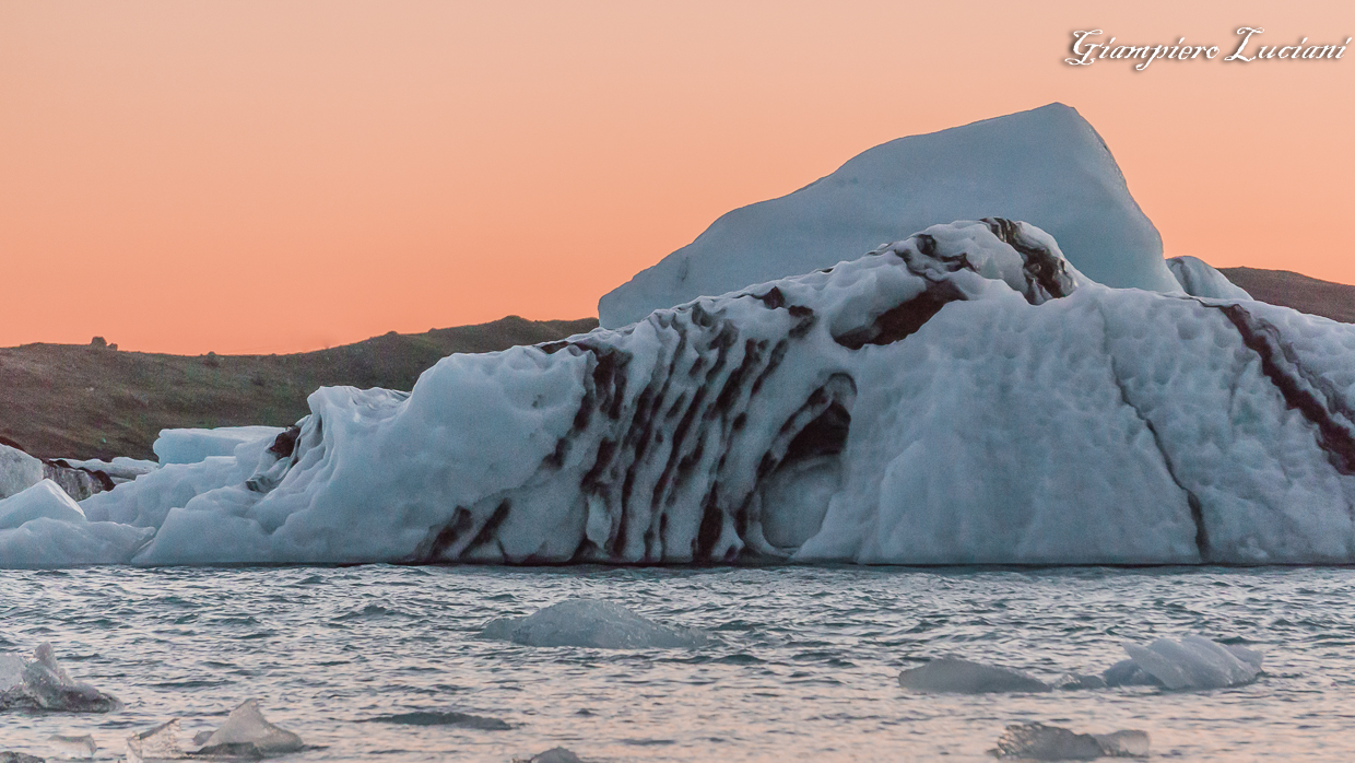 sunset at jokulsarlon