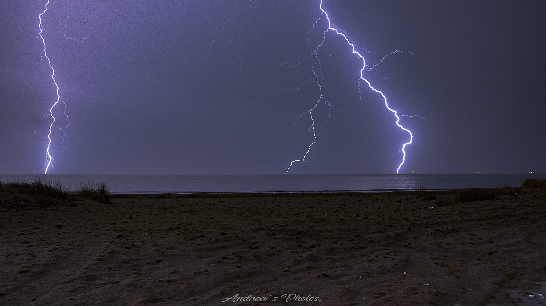 Thunderstorm on the beach