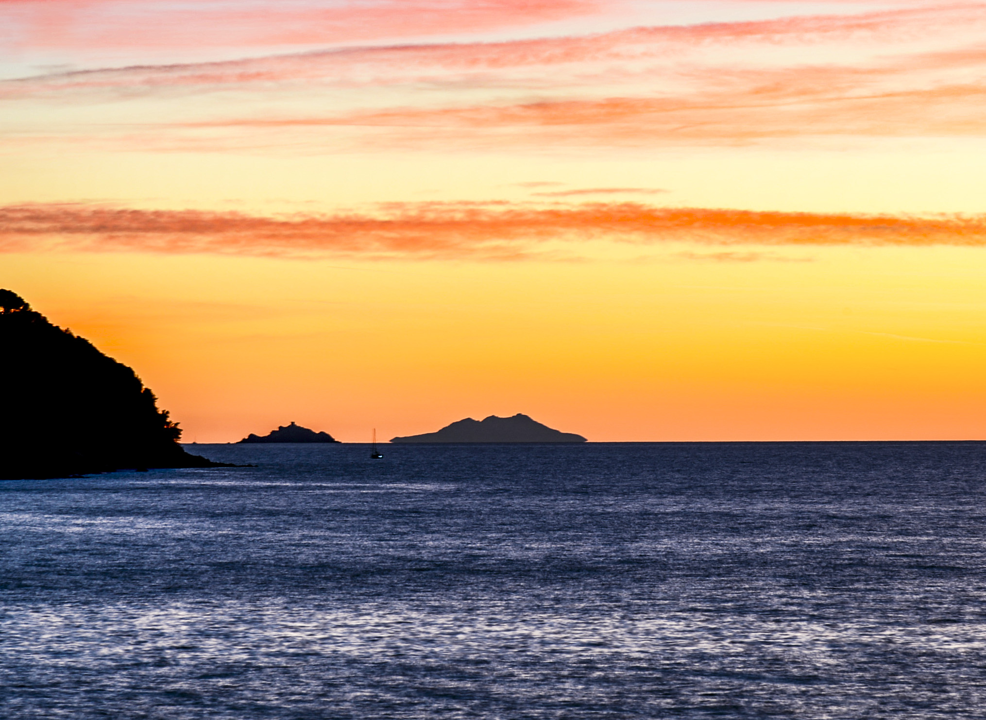 sera d'inverno verso Montecristo