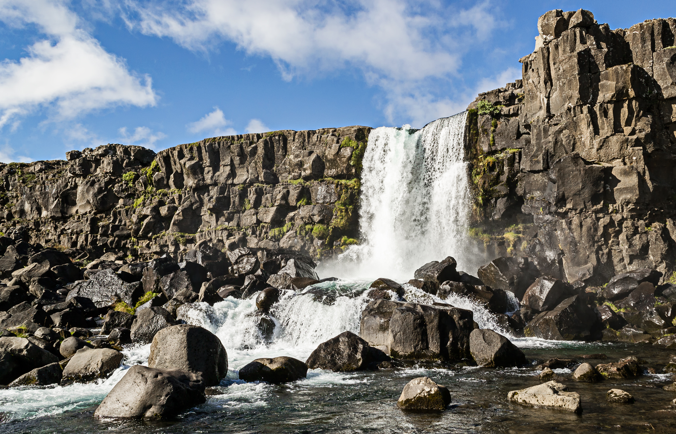 Oxarárfoss Waterfall at Thingvellir National Park