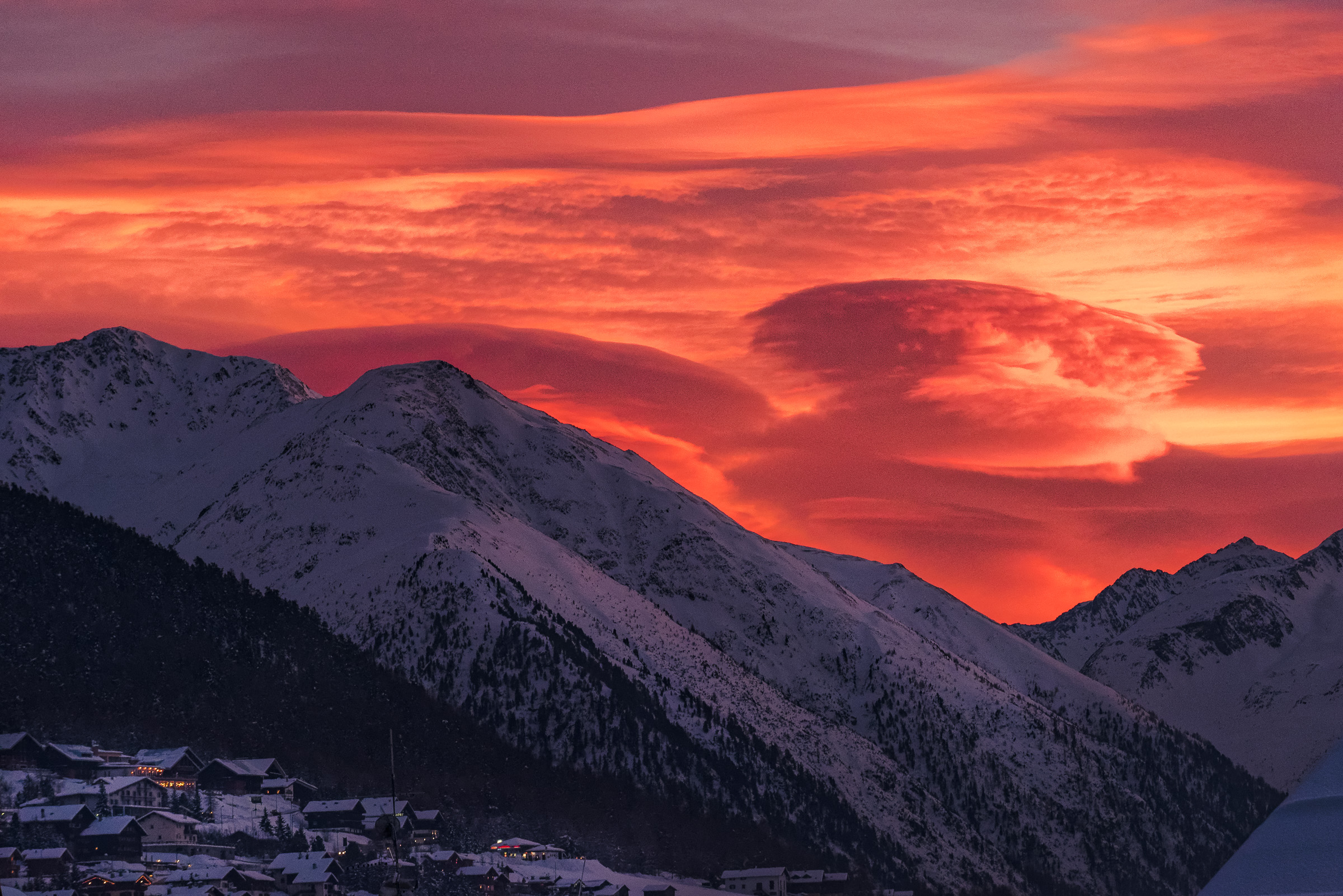Lenticular clouds in Livigno