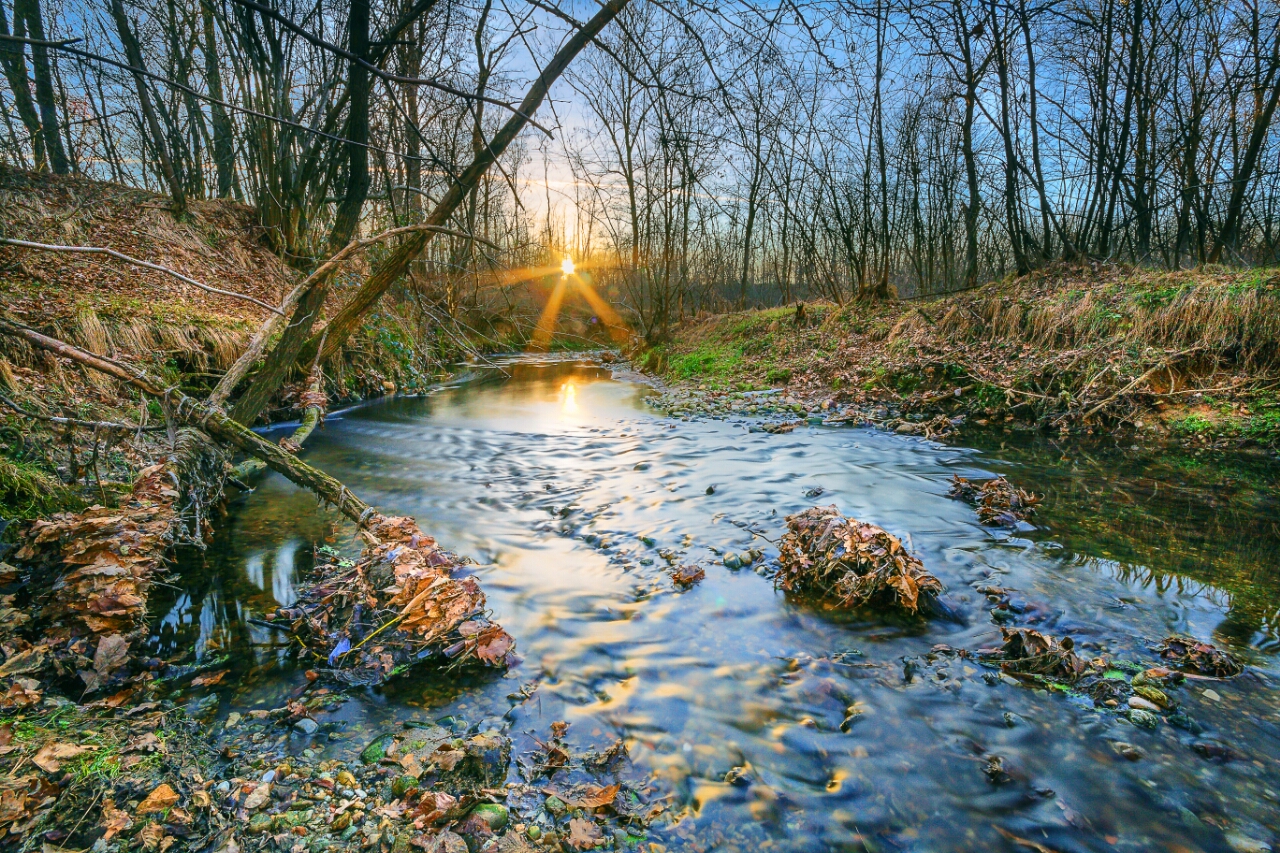 Tramonto sul torrente