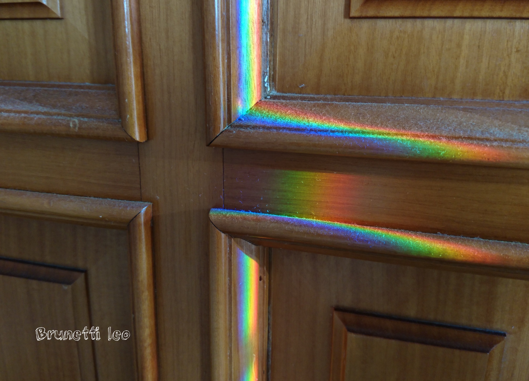 Morning sun reflections and colors of the rainbow