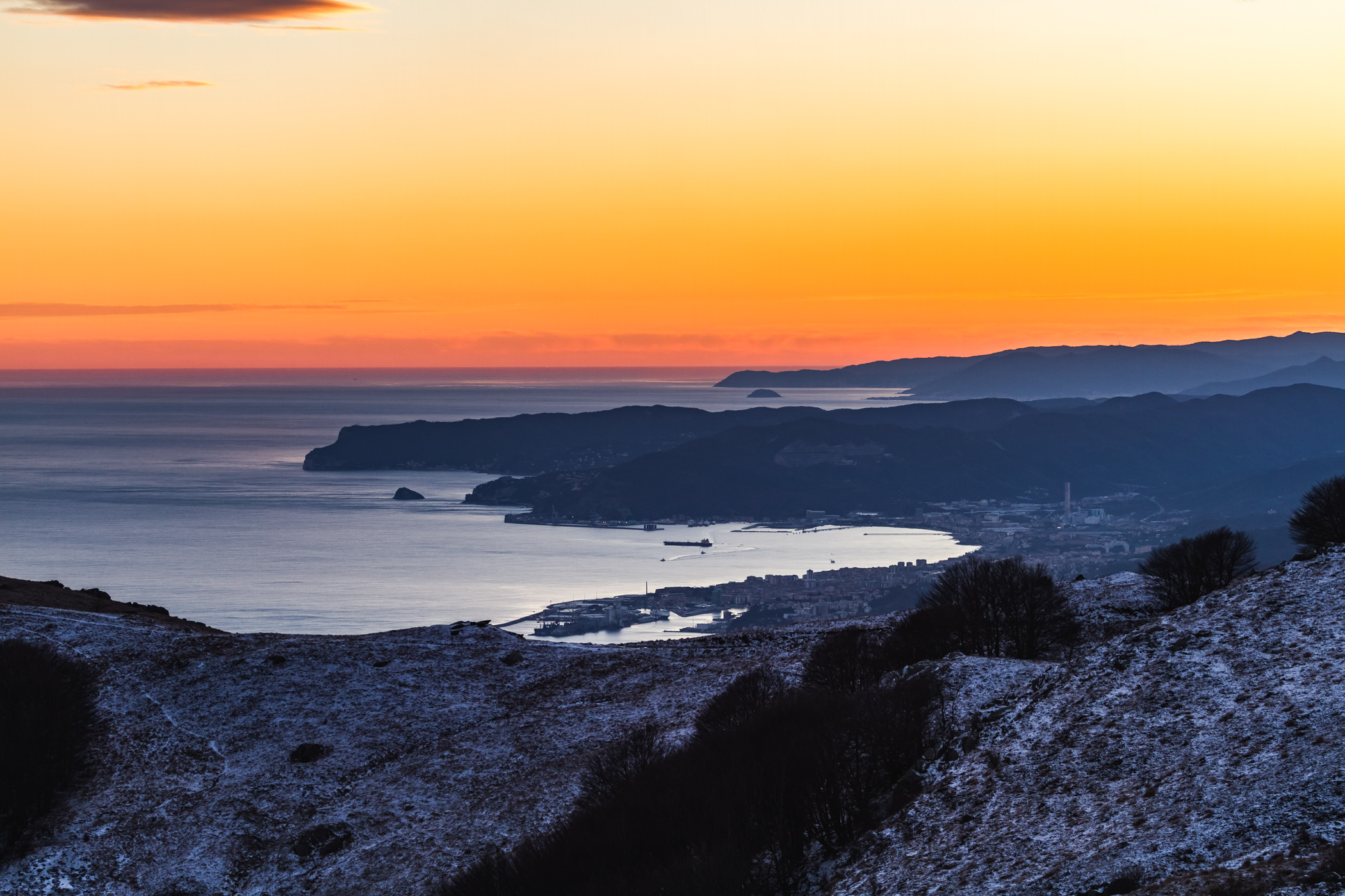 Ligurian winter sunset