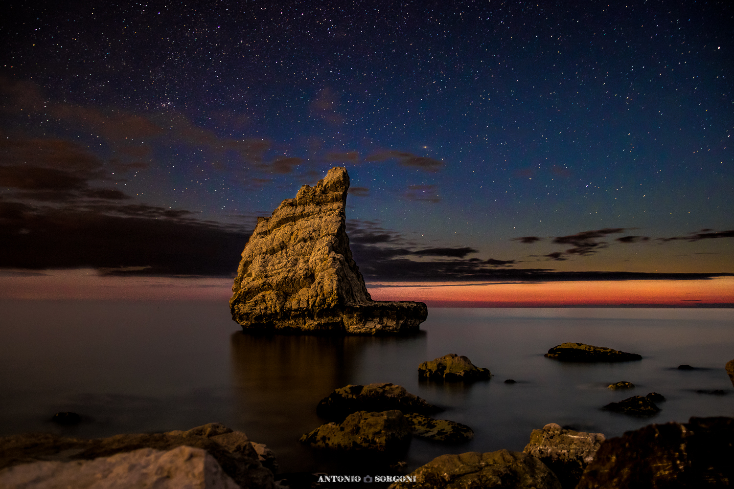 Sunrise at the sail's rock