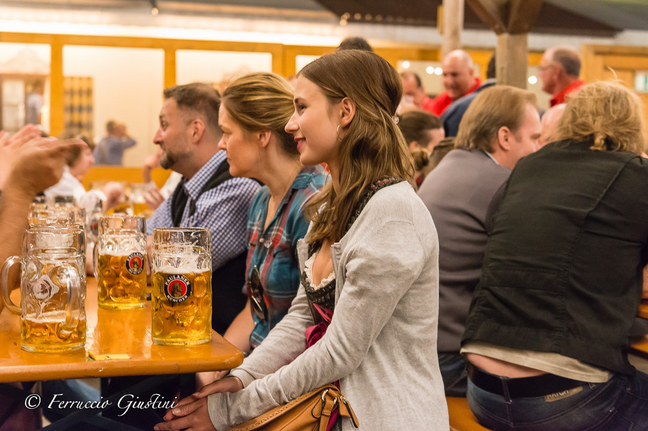 girl's profile at the Oktoberfest
