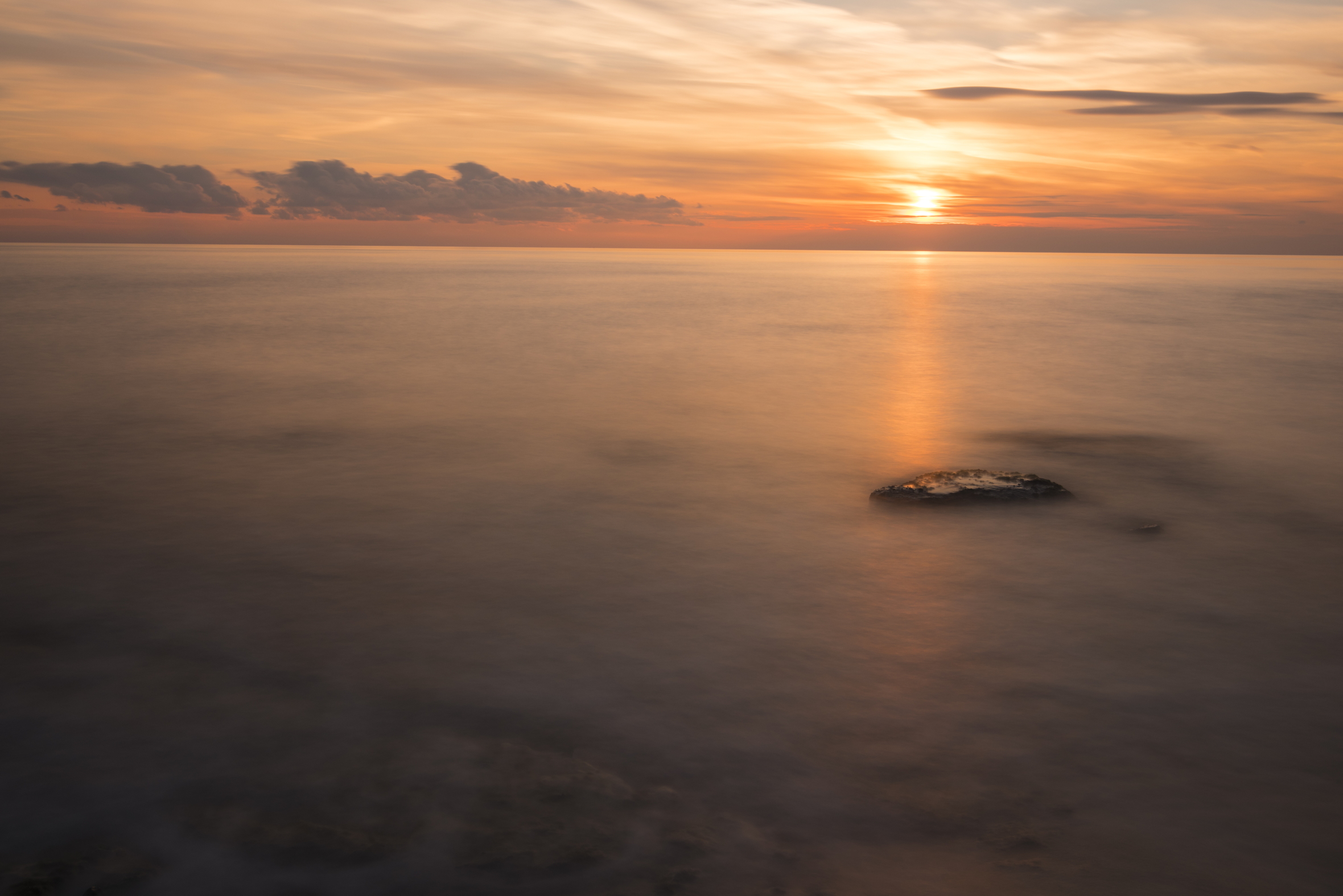 Alta marea e  tramonto