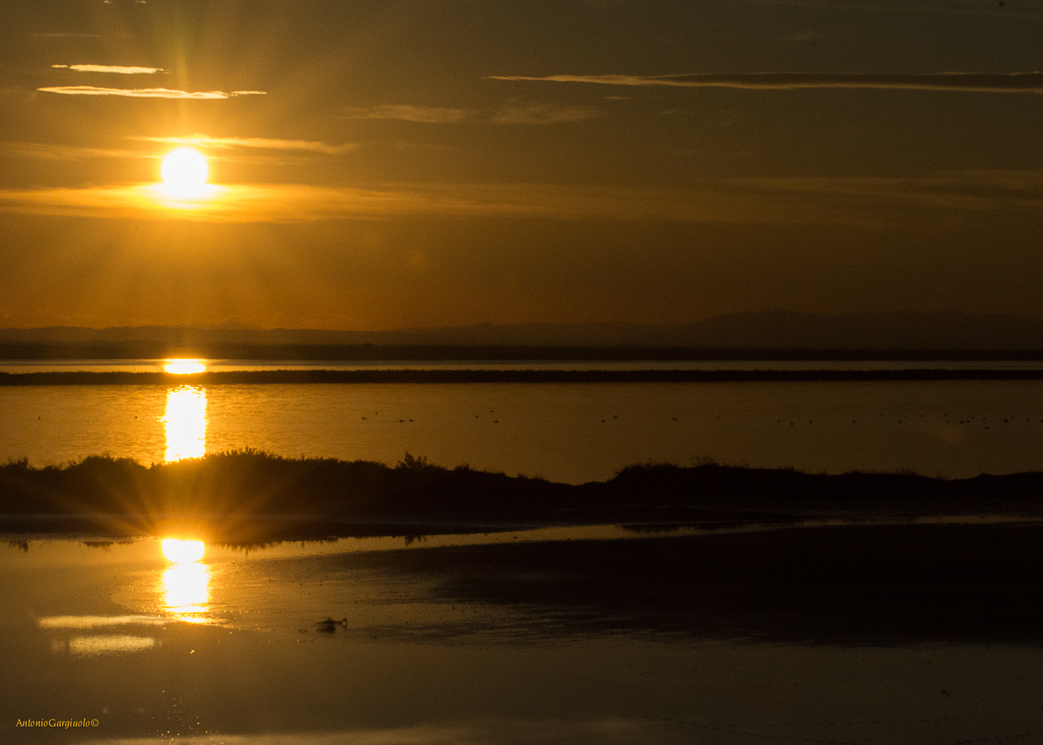 Sunset on the salt flats