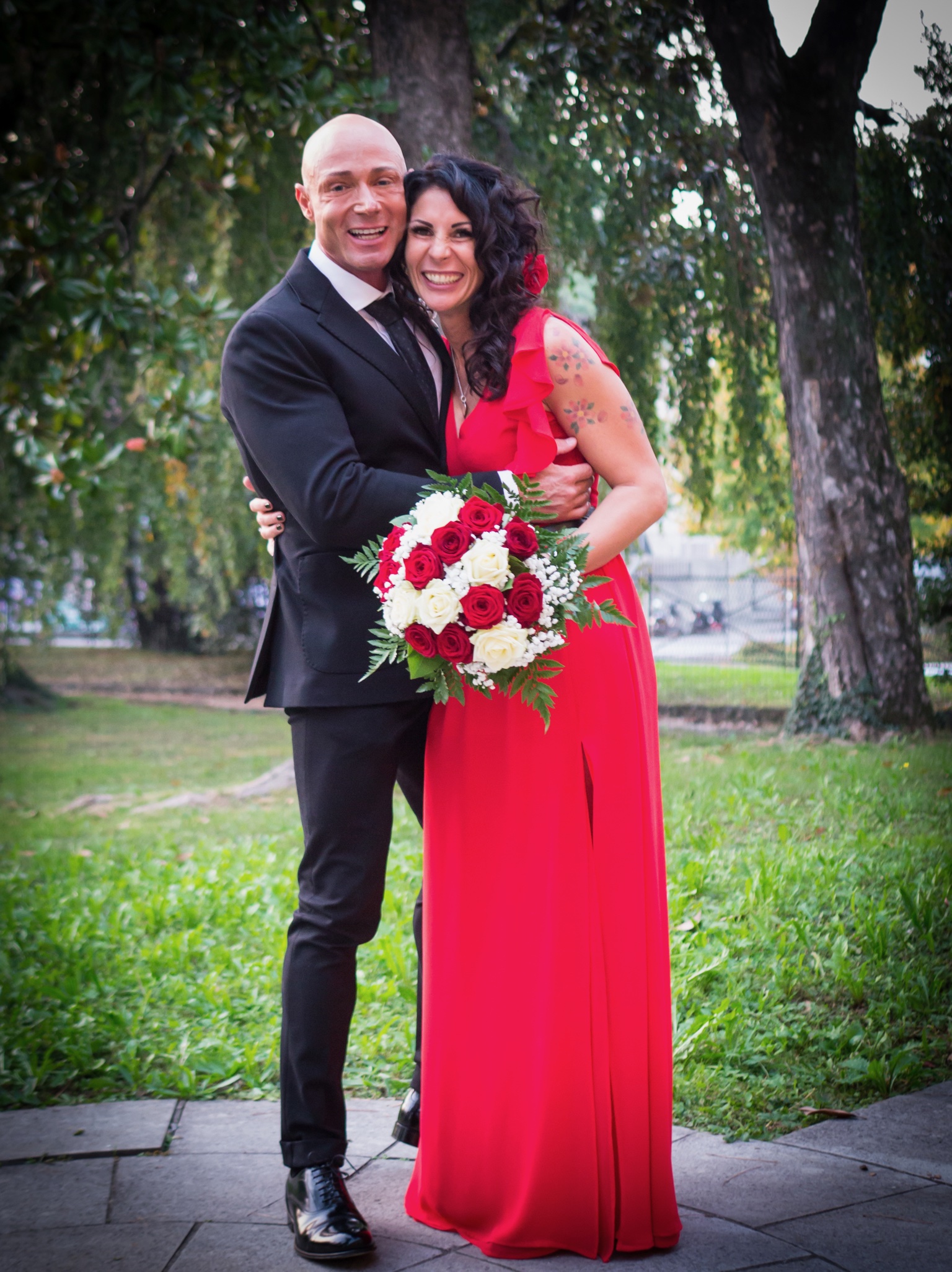 Red, the dress is red