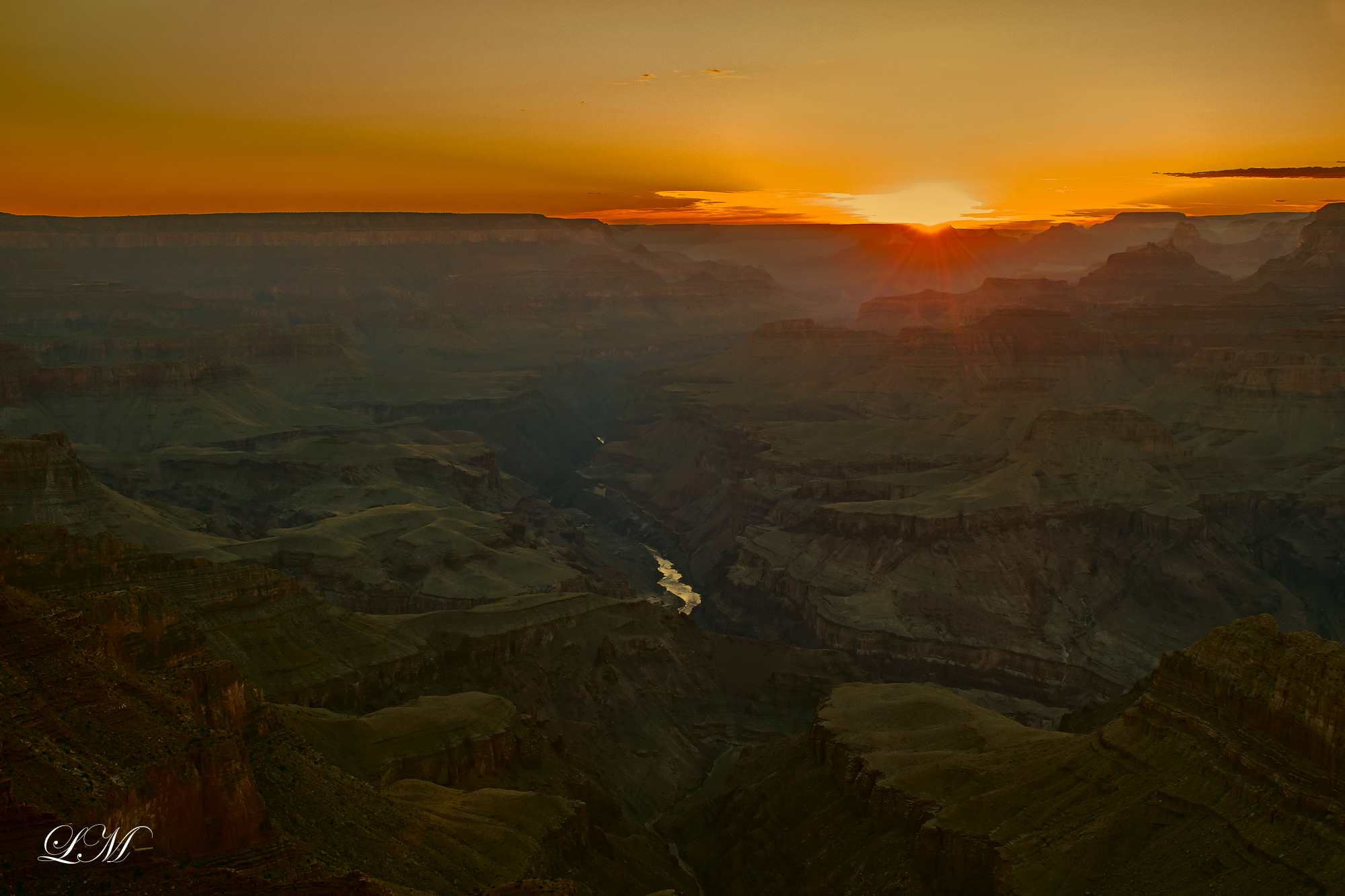 sunset on the Grand Canyon