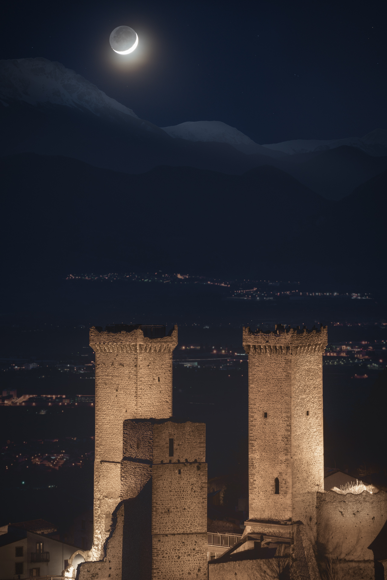 Moon upstairs the towers