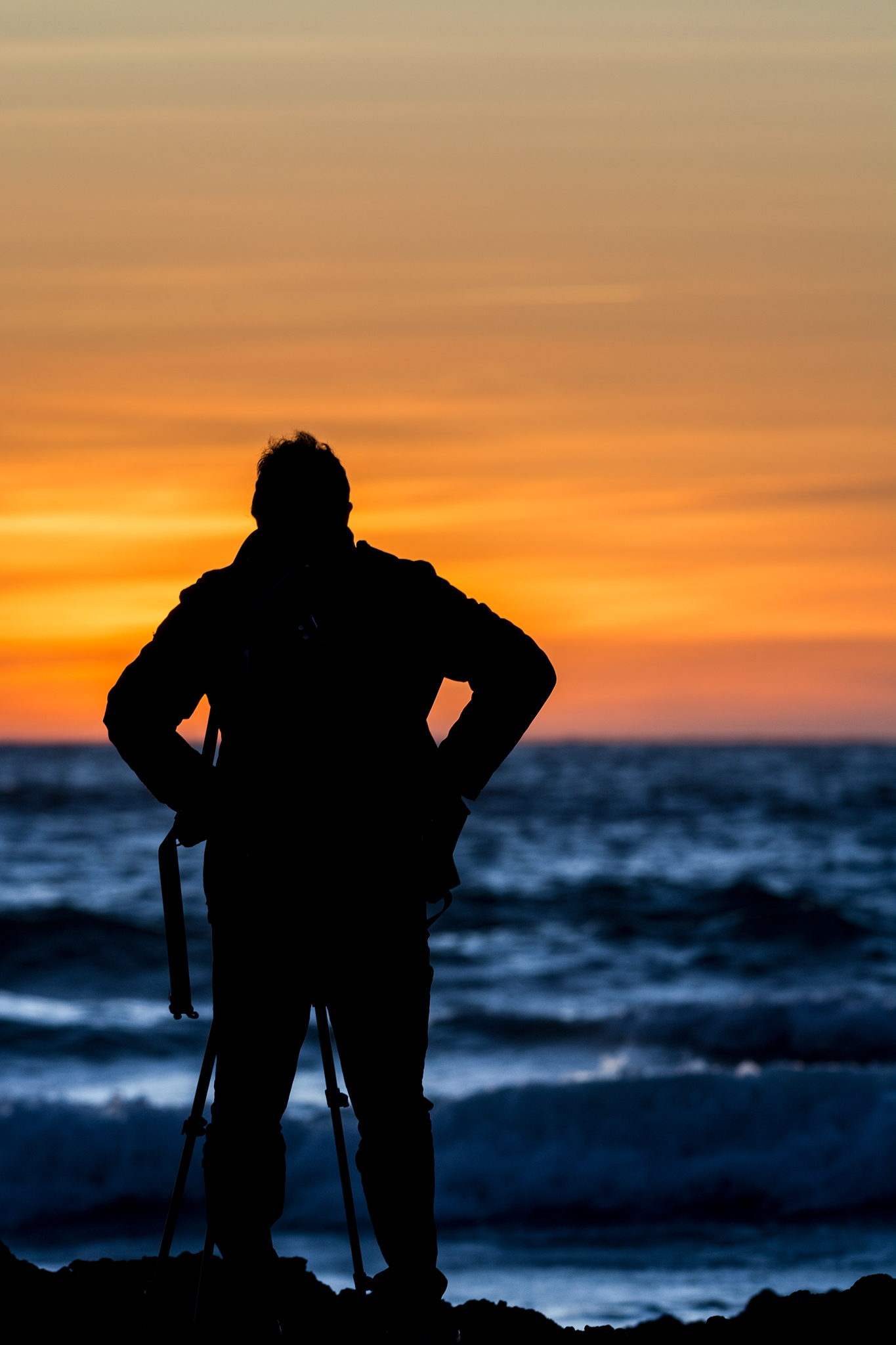 Photographer at sunset