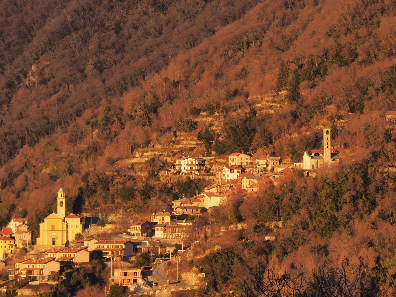 winter on the villages of the lake: pognana