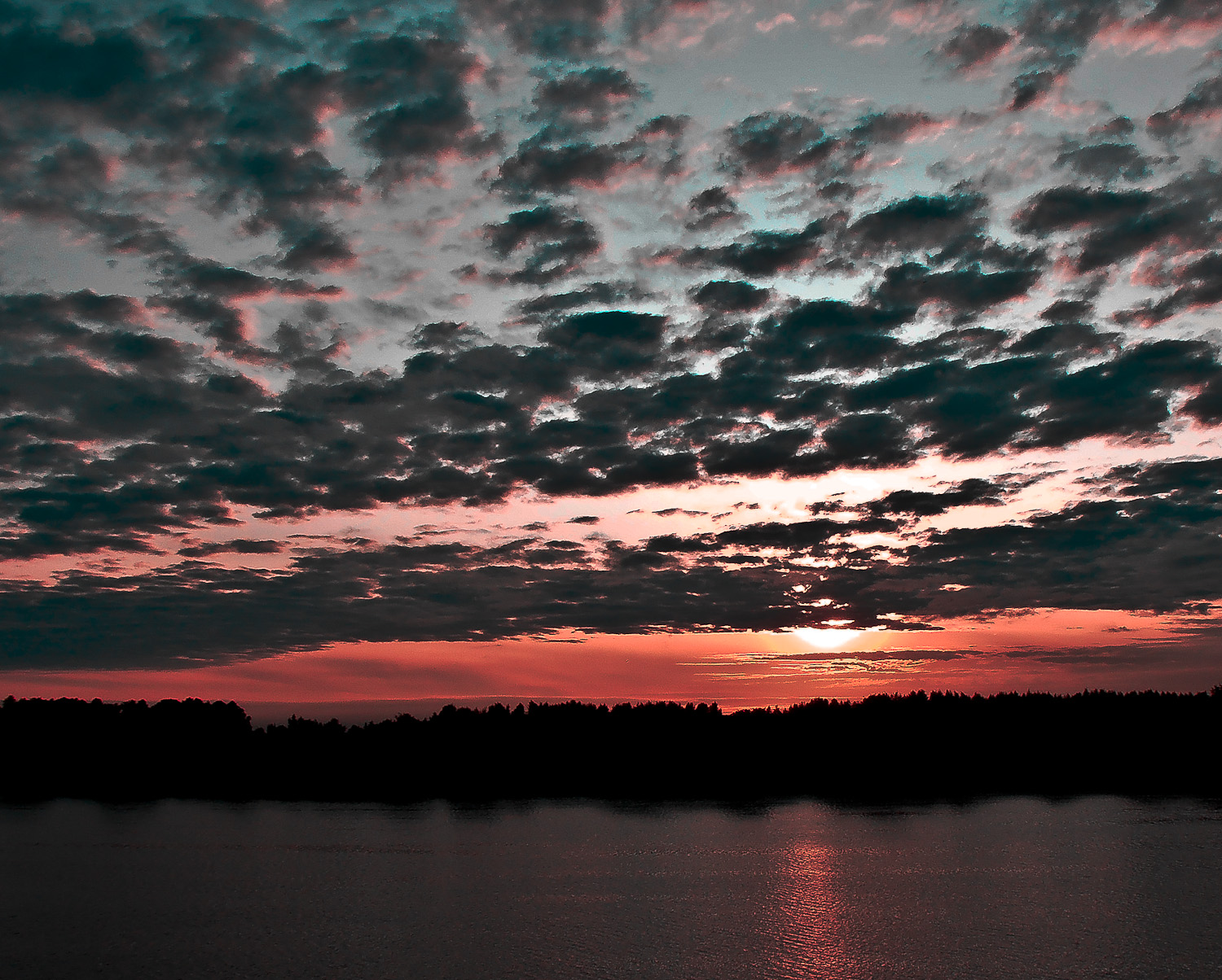 sunset on the Volga river in Moscow