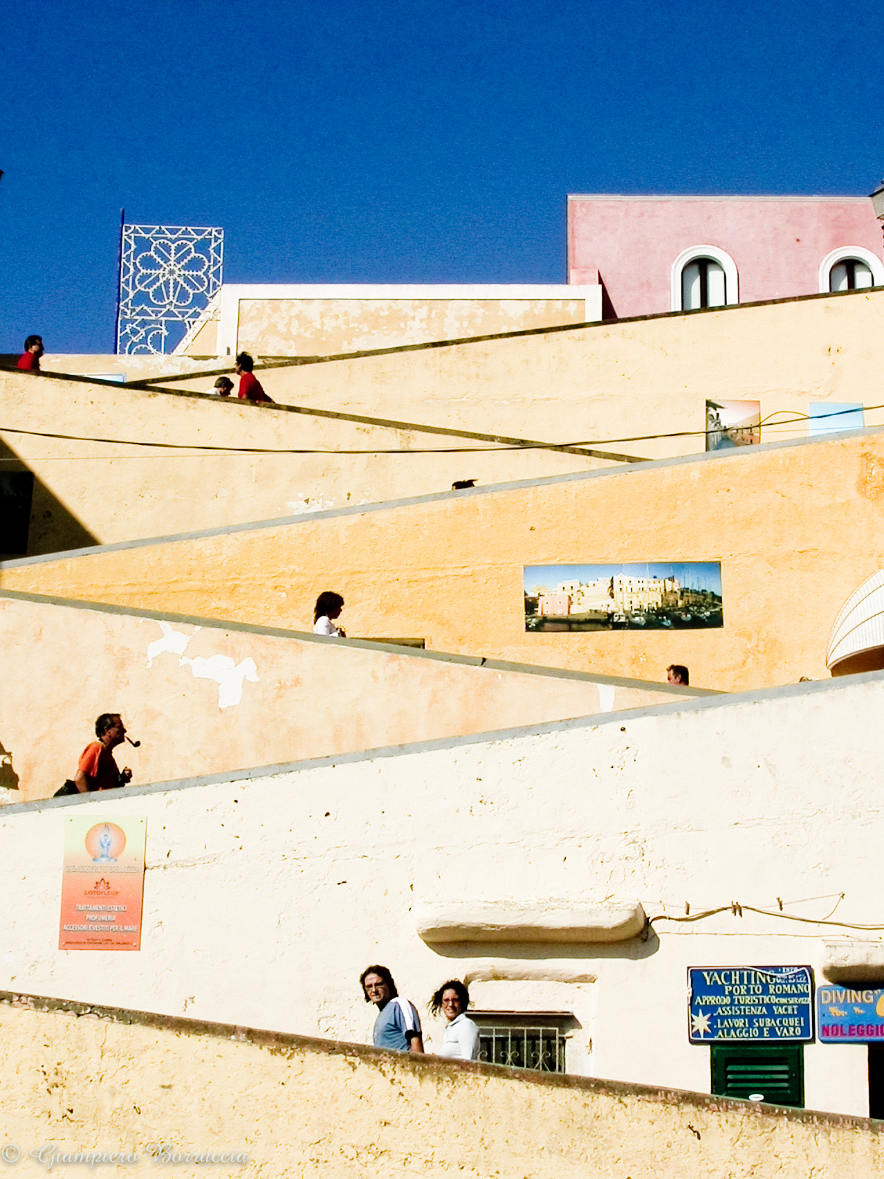 Up and down the stairs