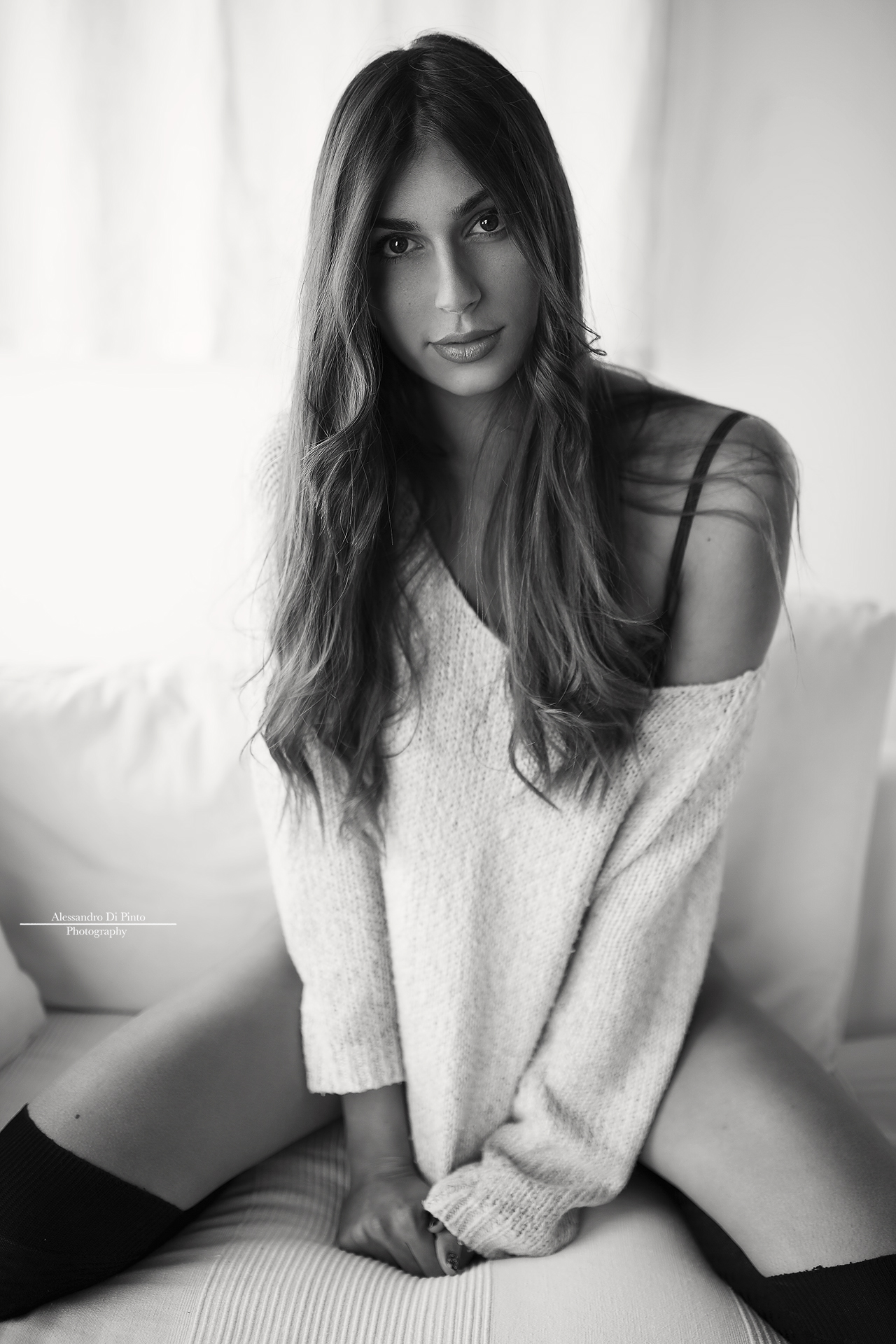 Letizia in black and white