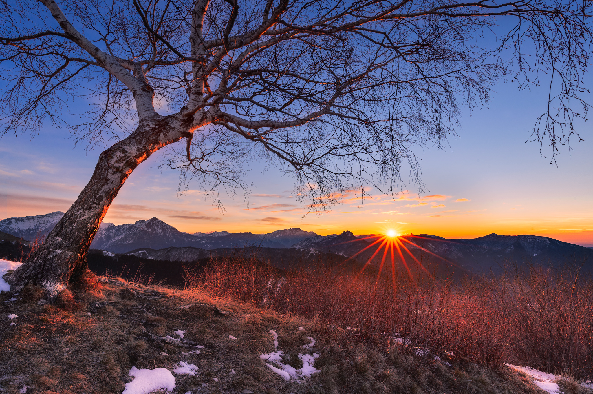 Sunrise at the col of Sormano