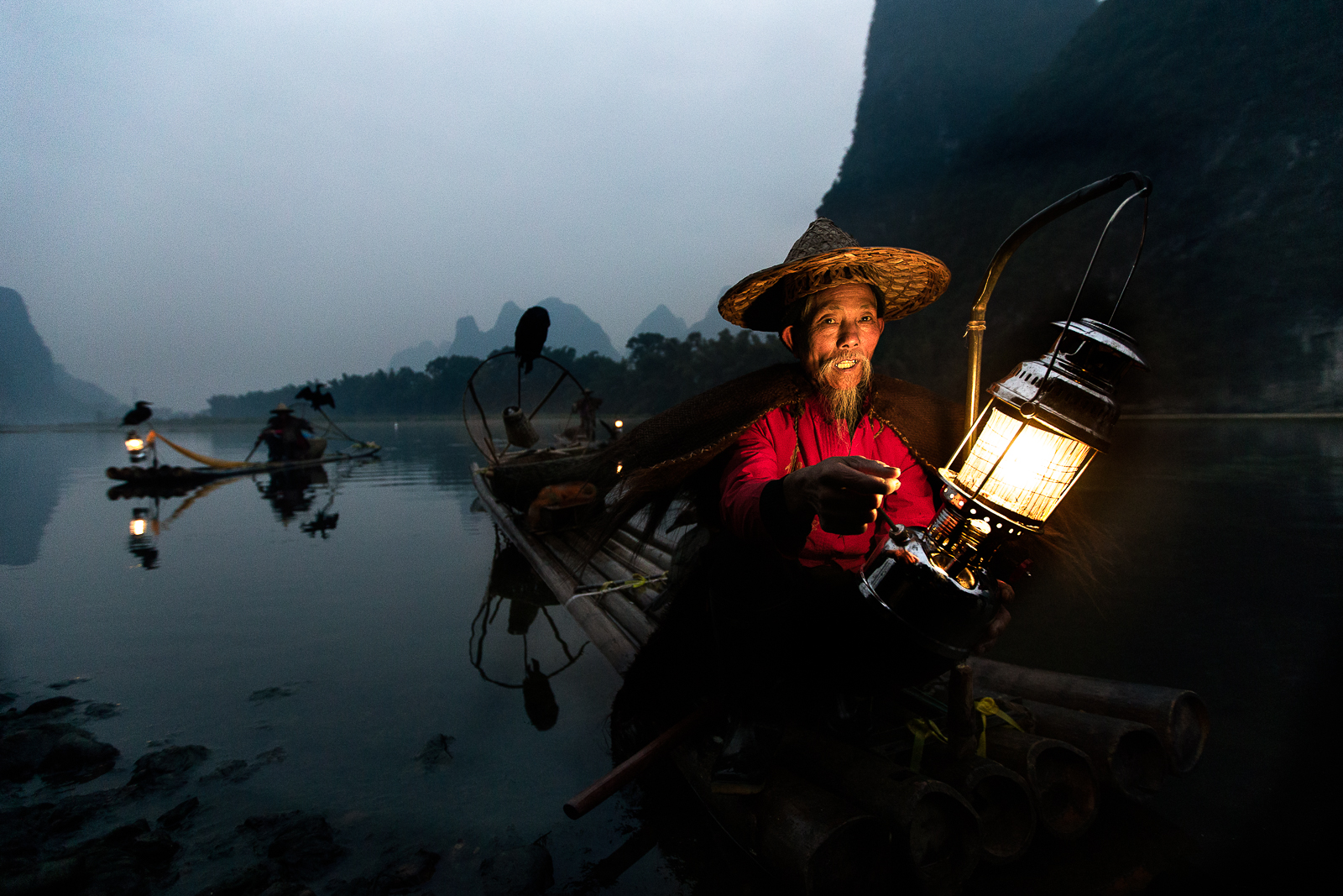 I pescatori con i cormorani