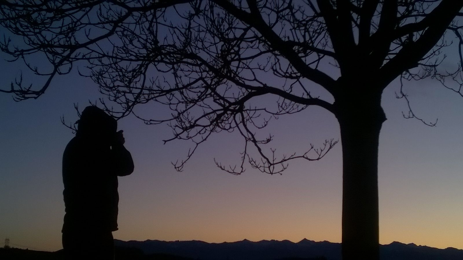 Photographing at sunset