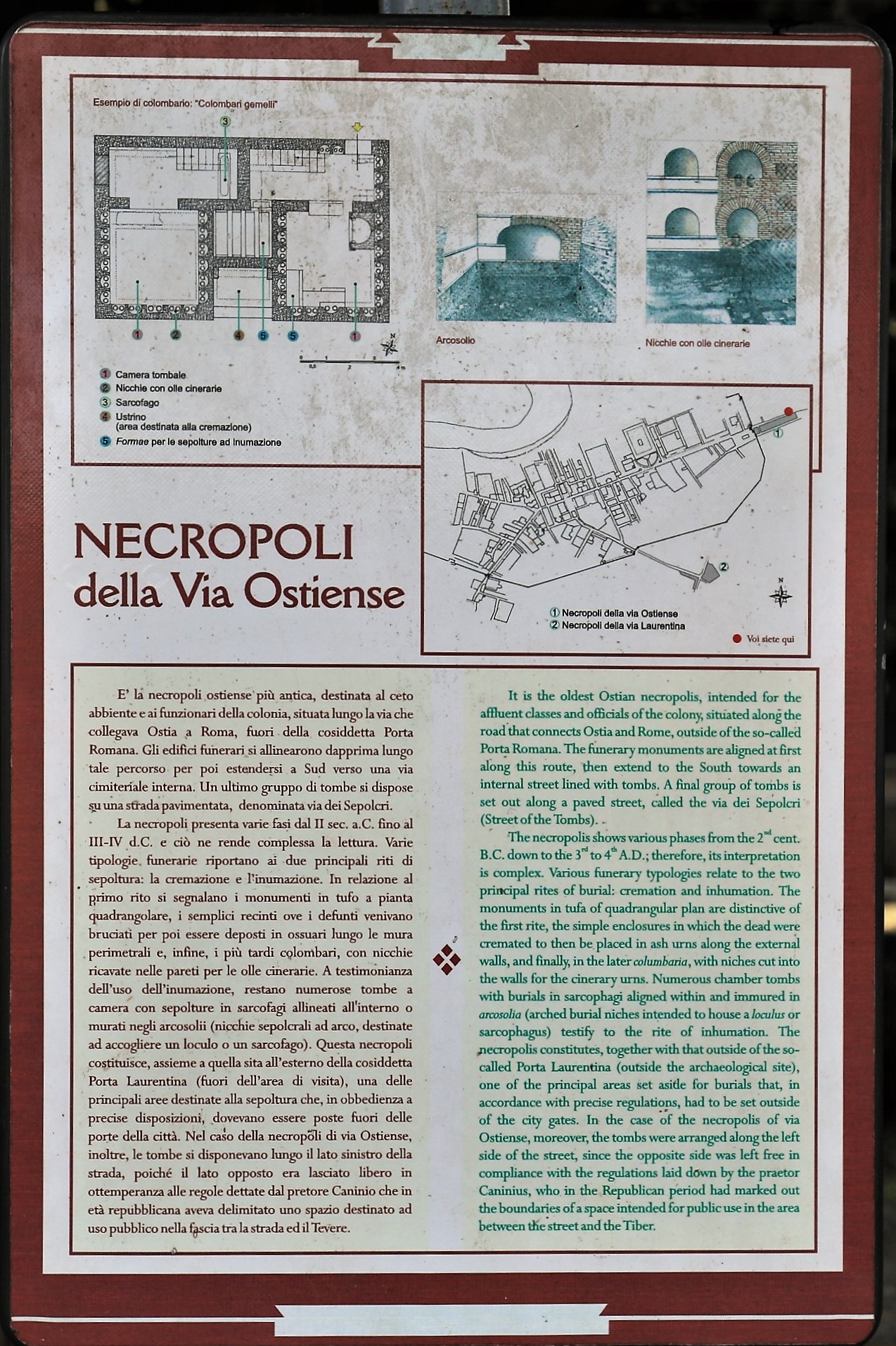 Ostia Scavi - Necropolis map of the Via Ostiense