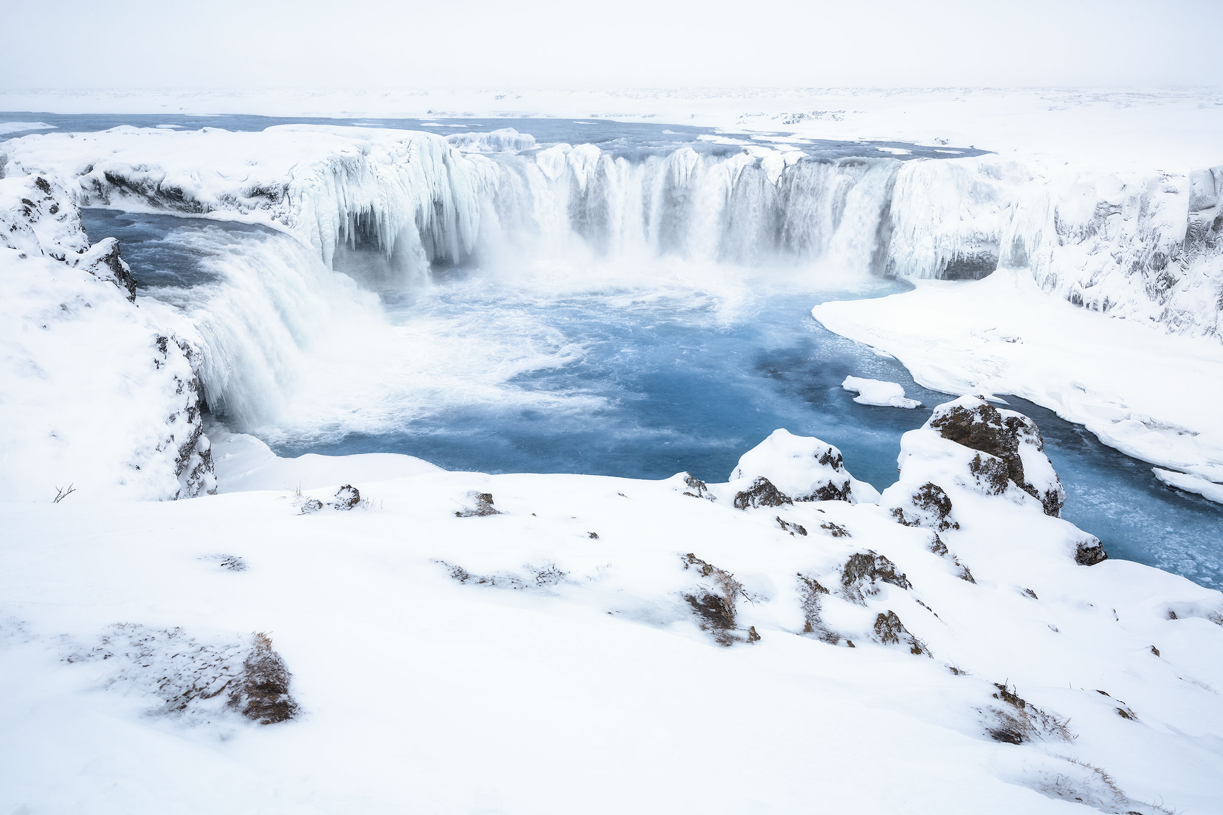 Godafoss in bianco e... blu