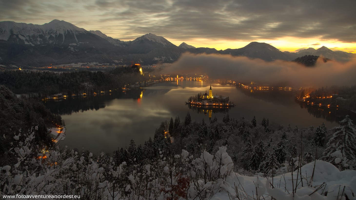 Just before dawn on the Julian Alps (Lake Bled)