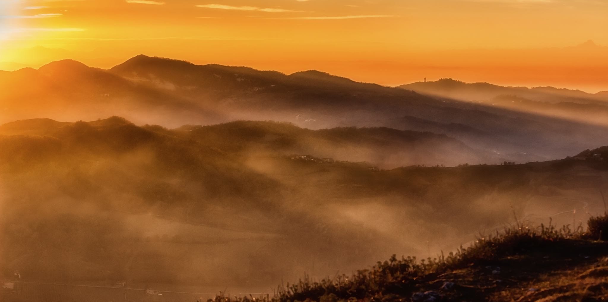 Lights across the fog