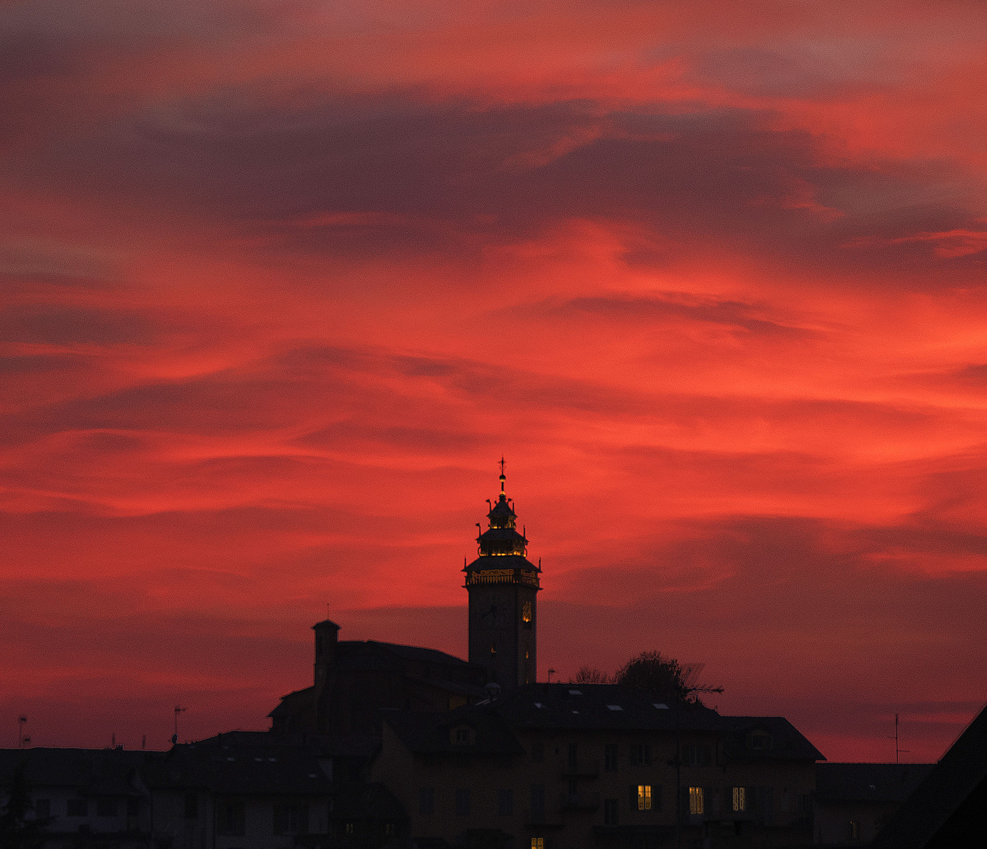 Sunset on the fortress of San Giorgio s Chieri