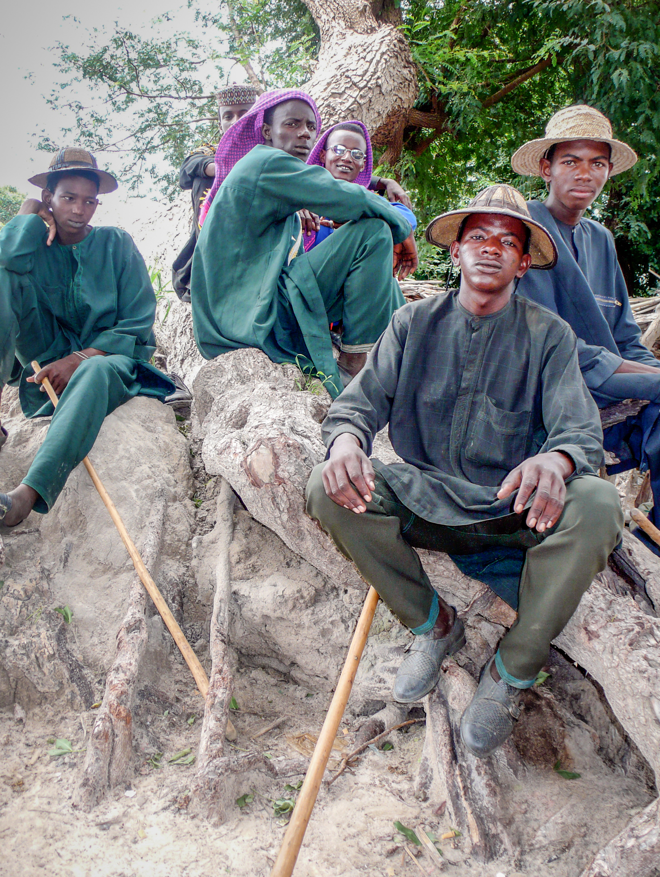 Peuhl young shepherds at the weekly market