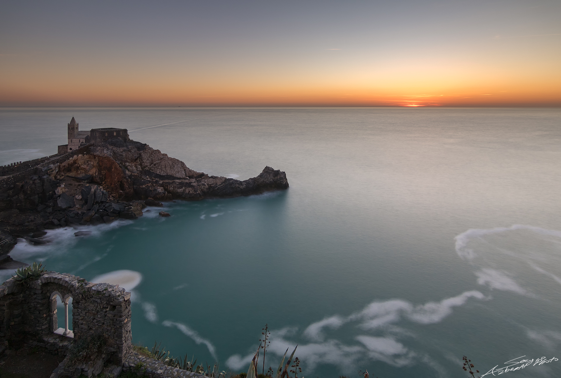 Sunset in Portovenere .. A sentence