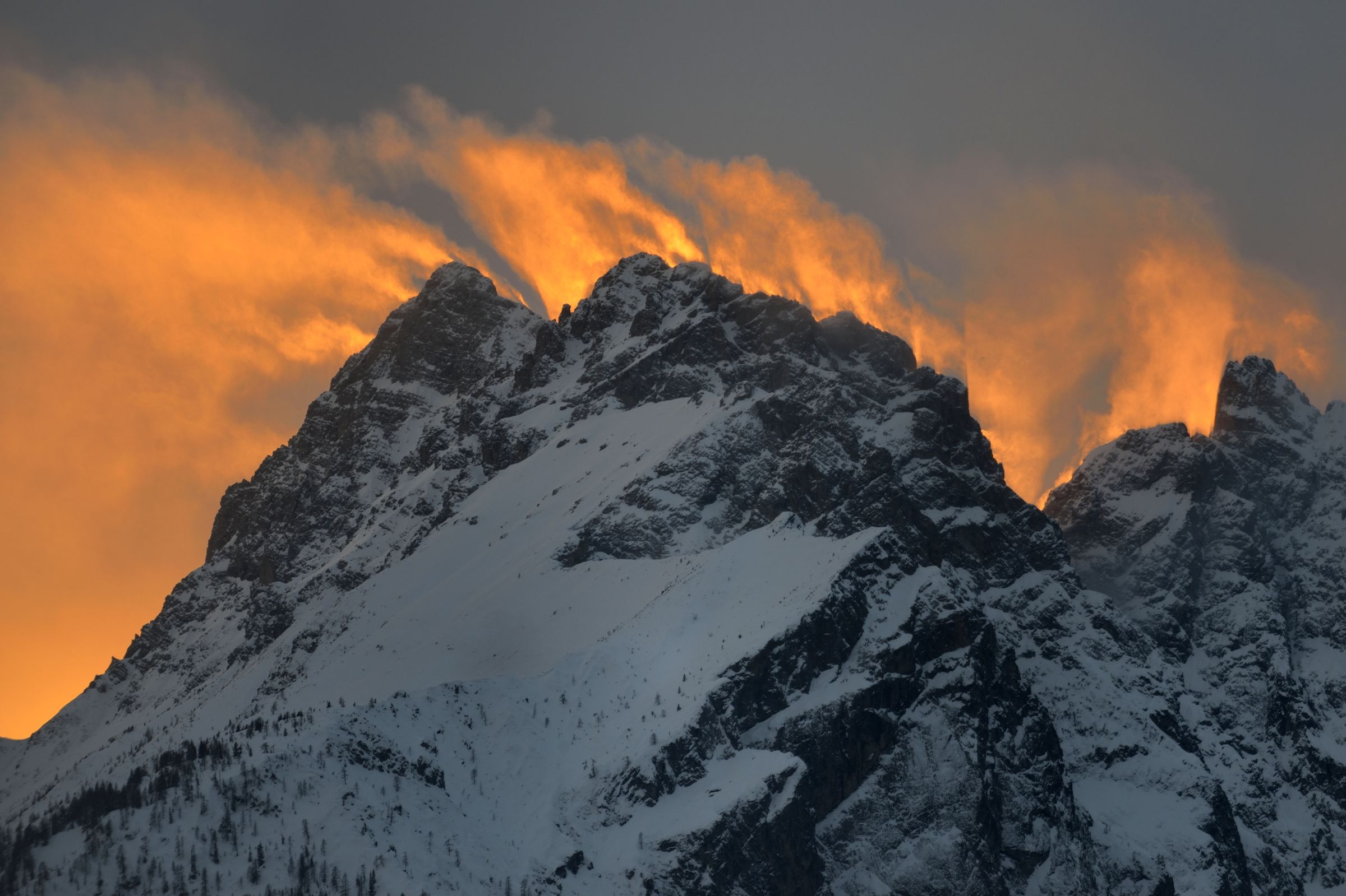 mountains in flames ...