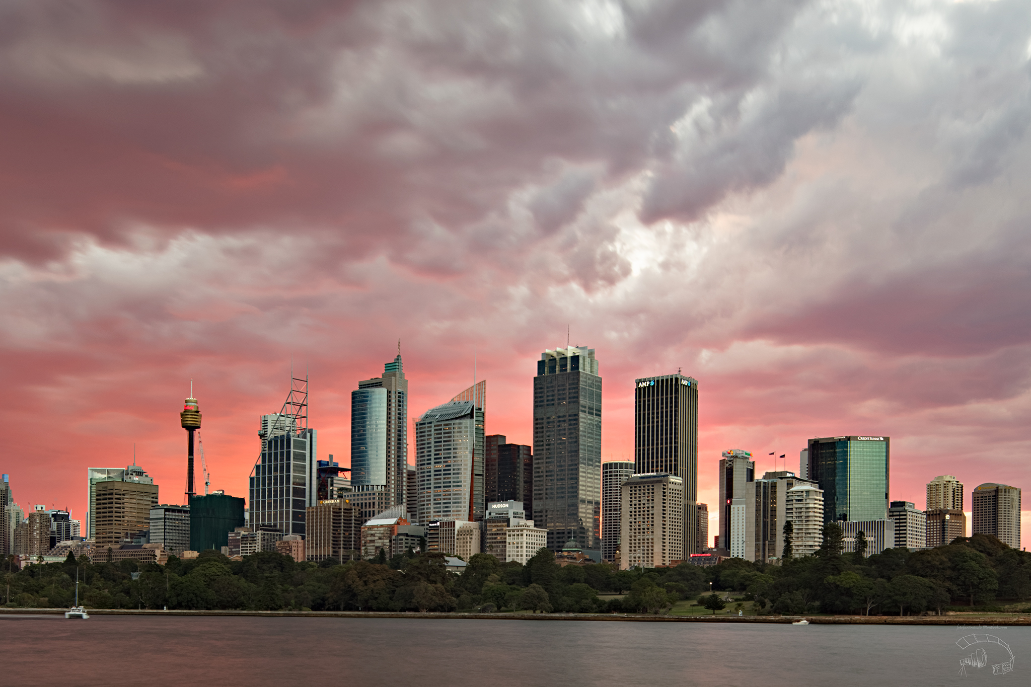 Tramonto sulla baia di Sydney