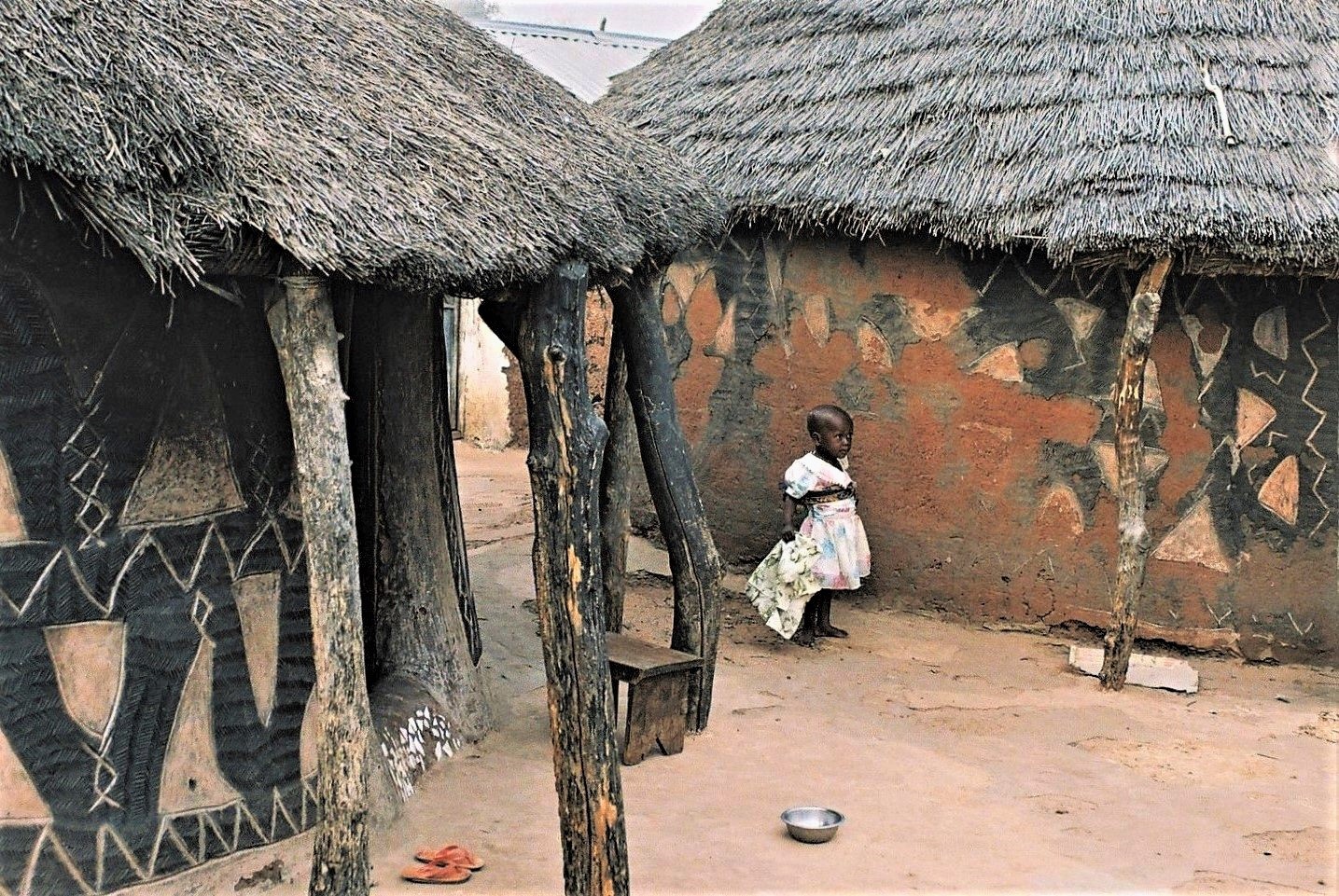 Child and huts