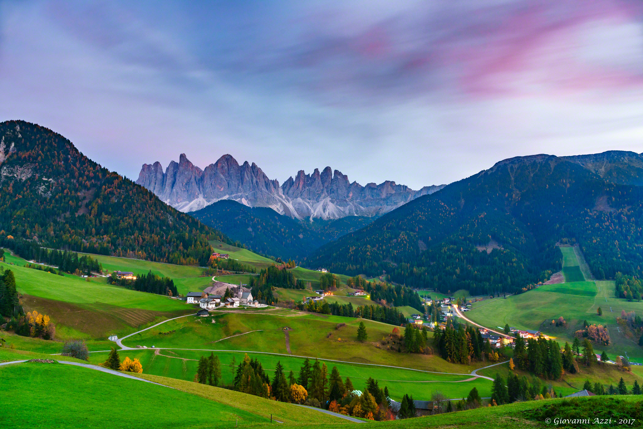Ultima luce in Val di Funes