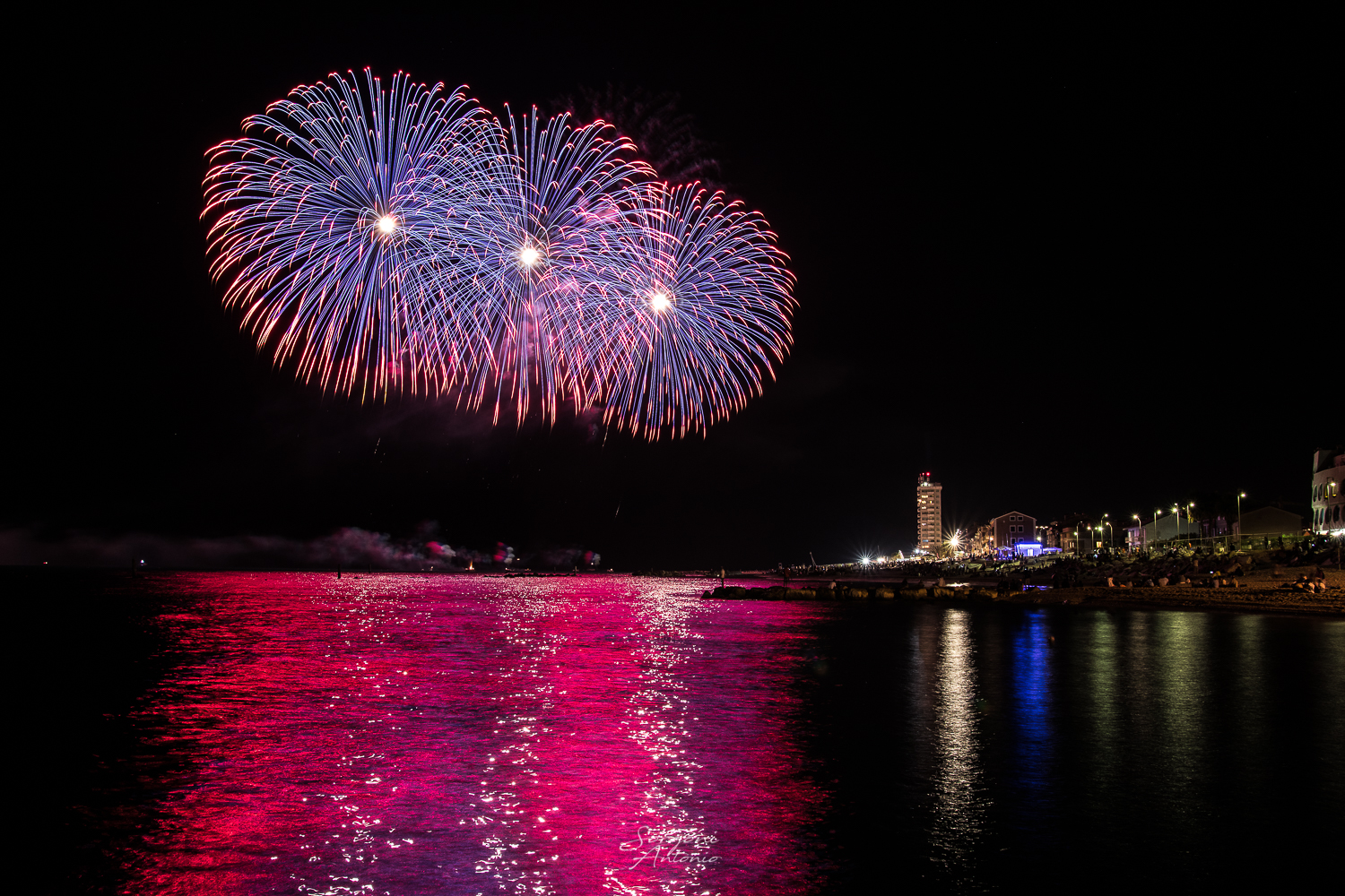 Fireworks at the end of the summer season