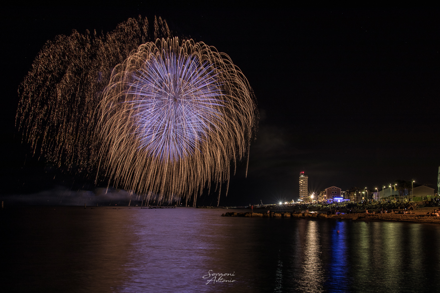 Fireworks at the end of the summer season