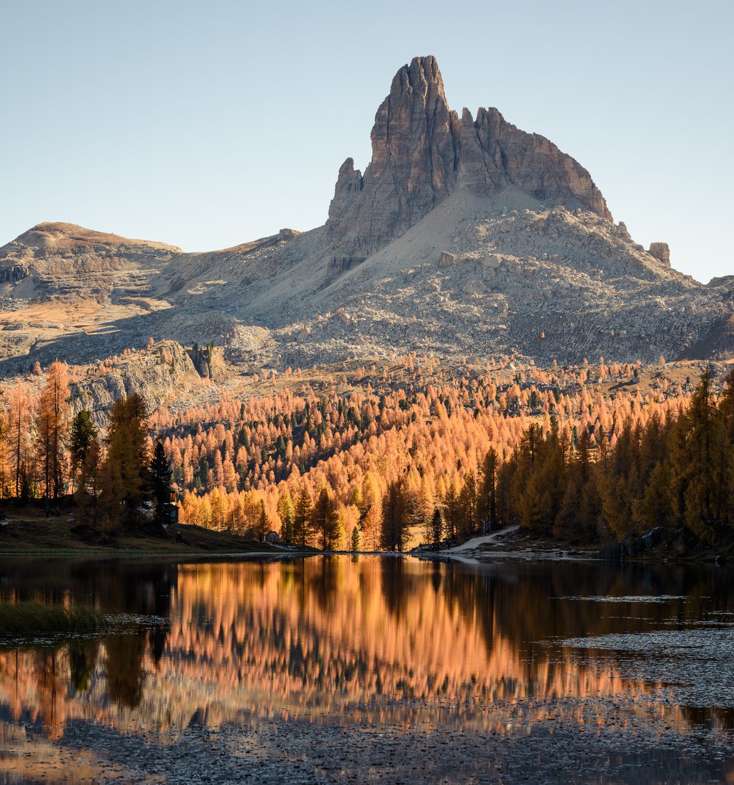 Becco di Mezzodì from Lake Federa