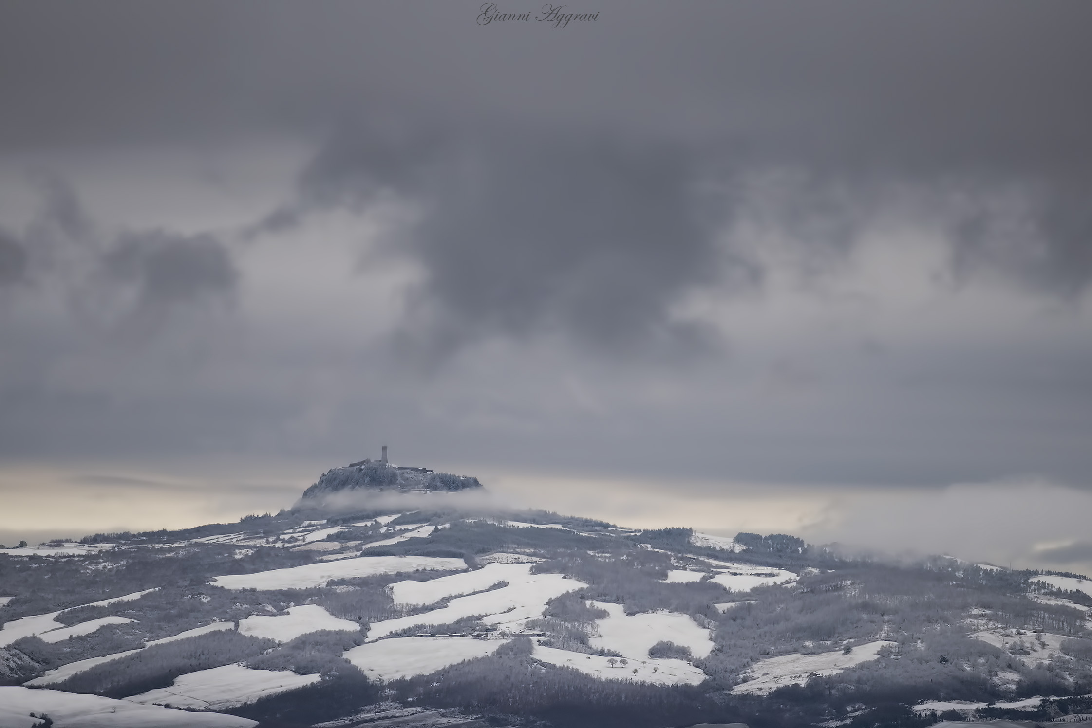 Radicofani and his Fortress in white dress